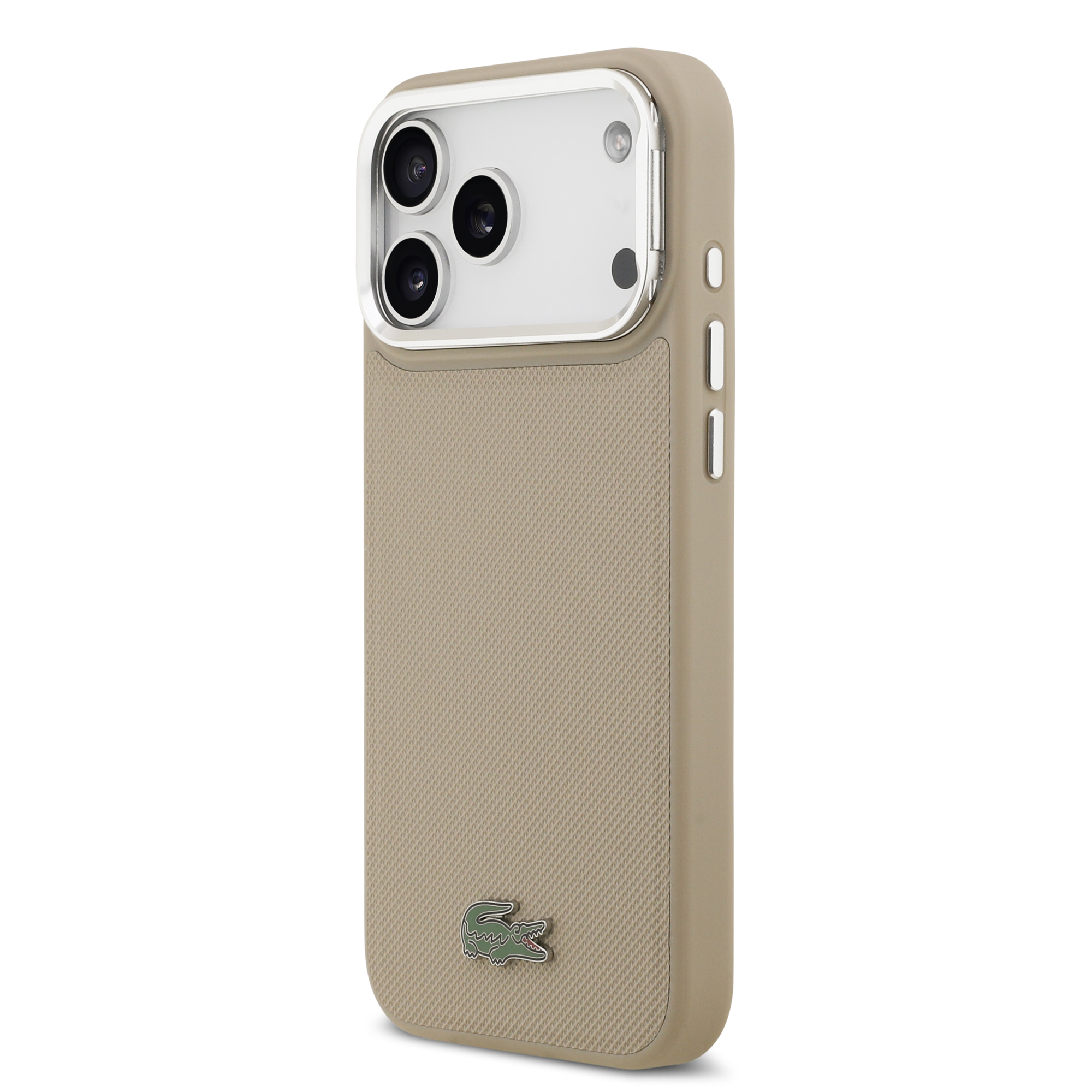 iPhone 17 Pro Max - LACOSTE Petit Pique PU Stand Function Taupe - 3
