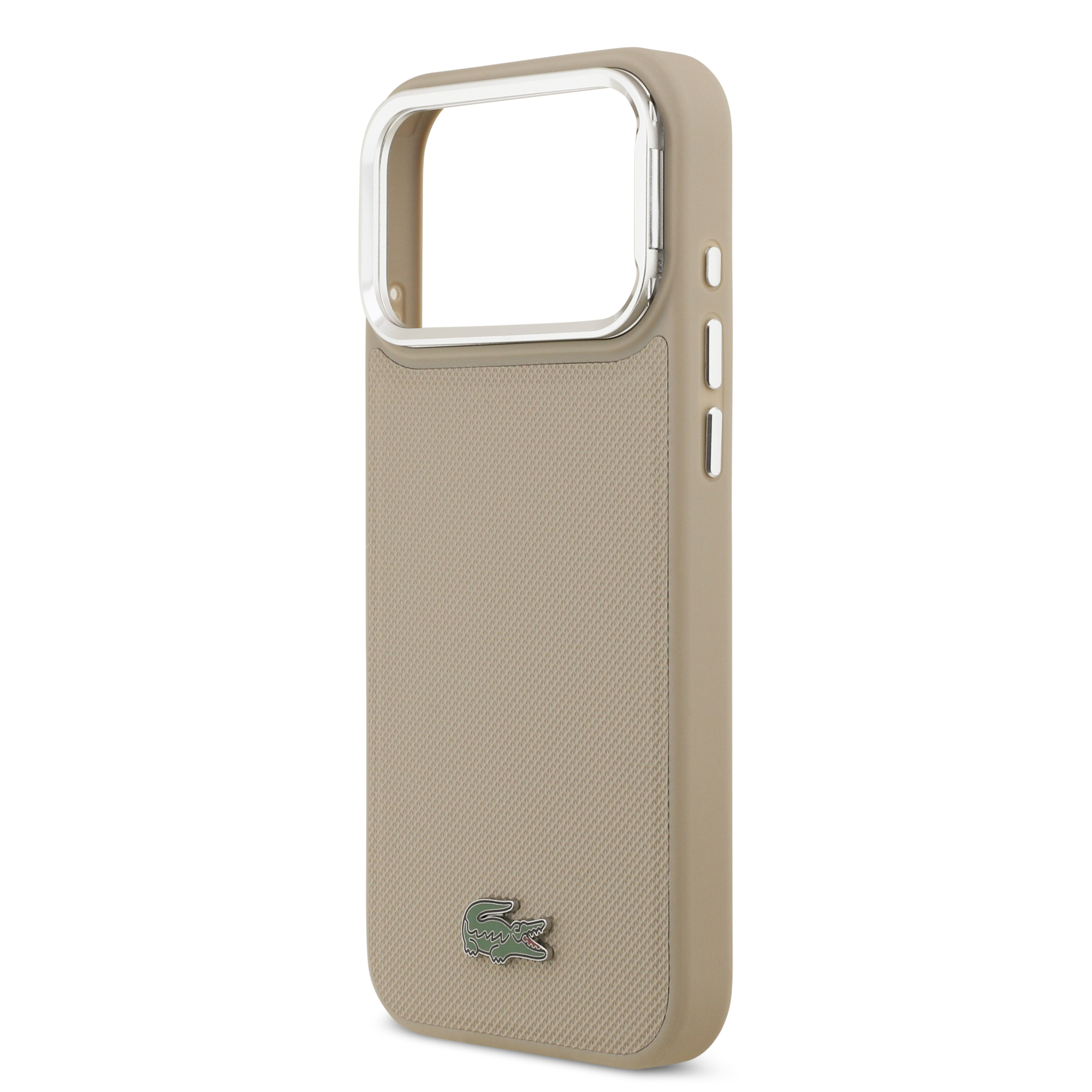 iPhone 17 Pro Max - LACOSTE Petit Pique PU Stand Function Taupe - 6