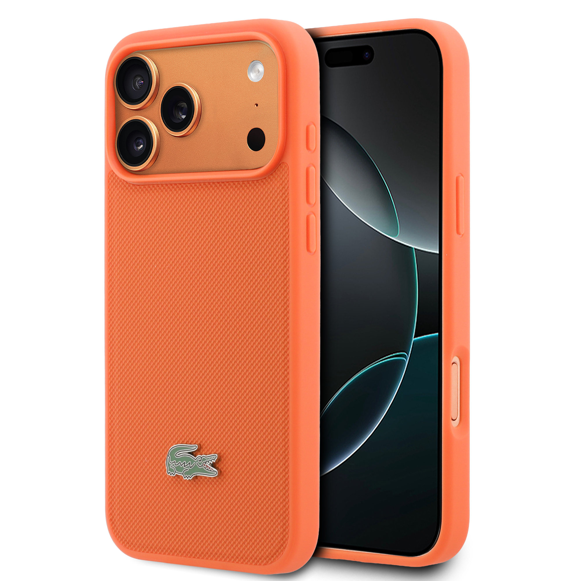 iPhone 17 Pro Max - LACOSTE Petit Pique PVC Lacquer Logo Orange - 2