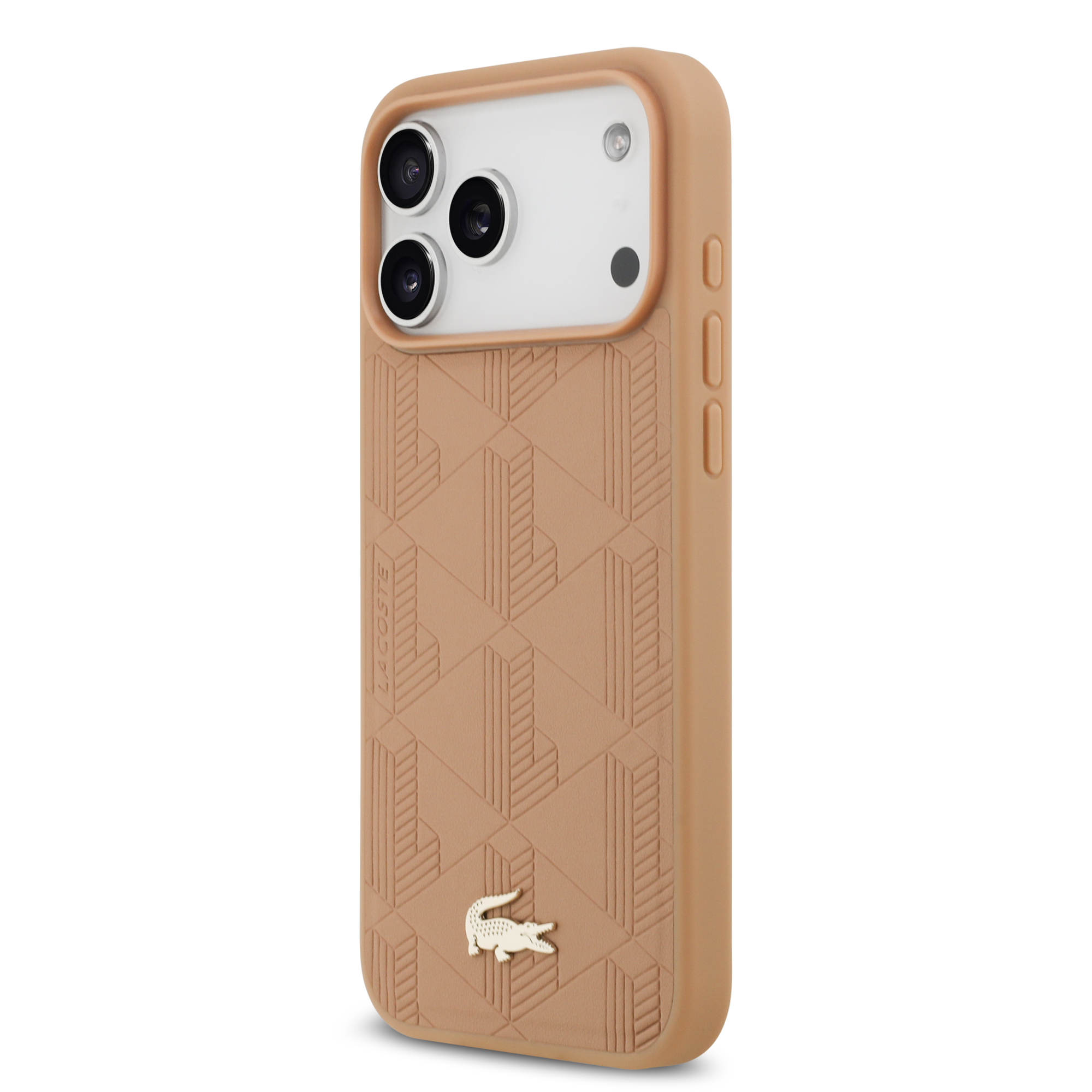iPhone 17 Pro Max - LACOSTE Leather Monogrammed Gold Logo Pink - 2