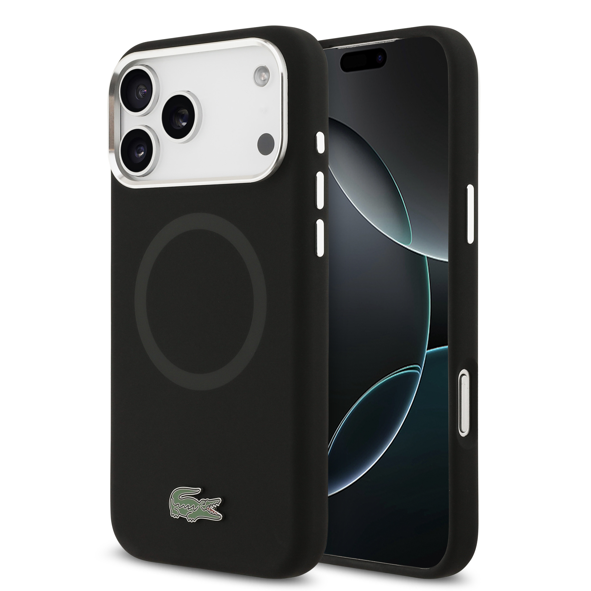iPhone 17 Pro Max - LACOSTE Silicone Metal Logo Black