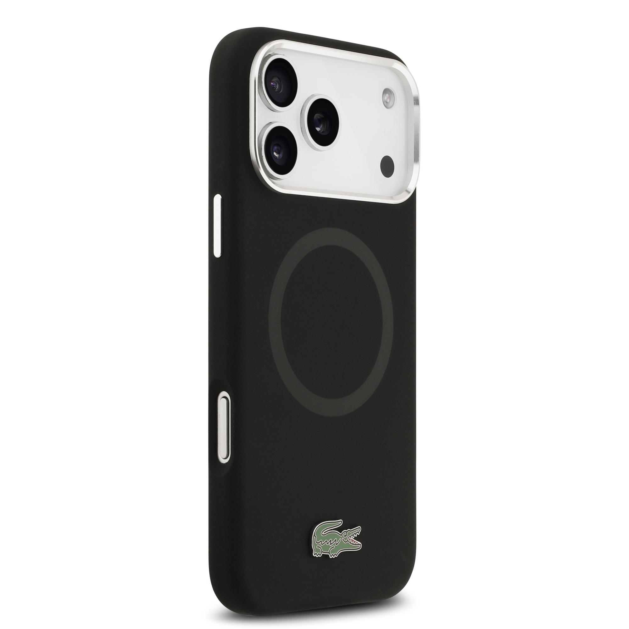 iPhone 17 Pro Max - LACOSTE Silicone Metal Logo Black - 4