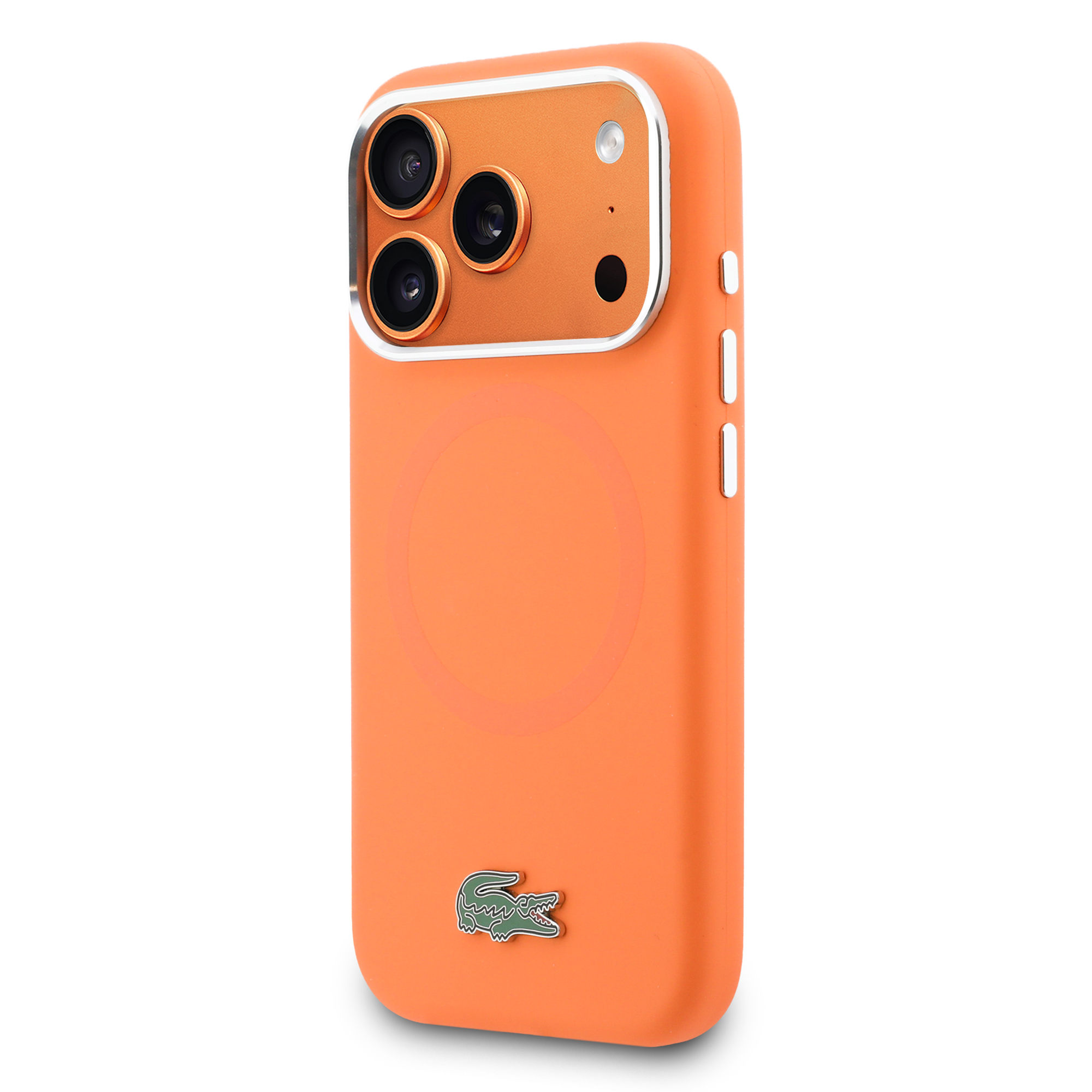 iPhone 17 Pro Max - LACOSTE Silicone Metal Logo Orange - 3