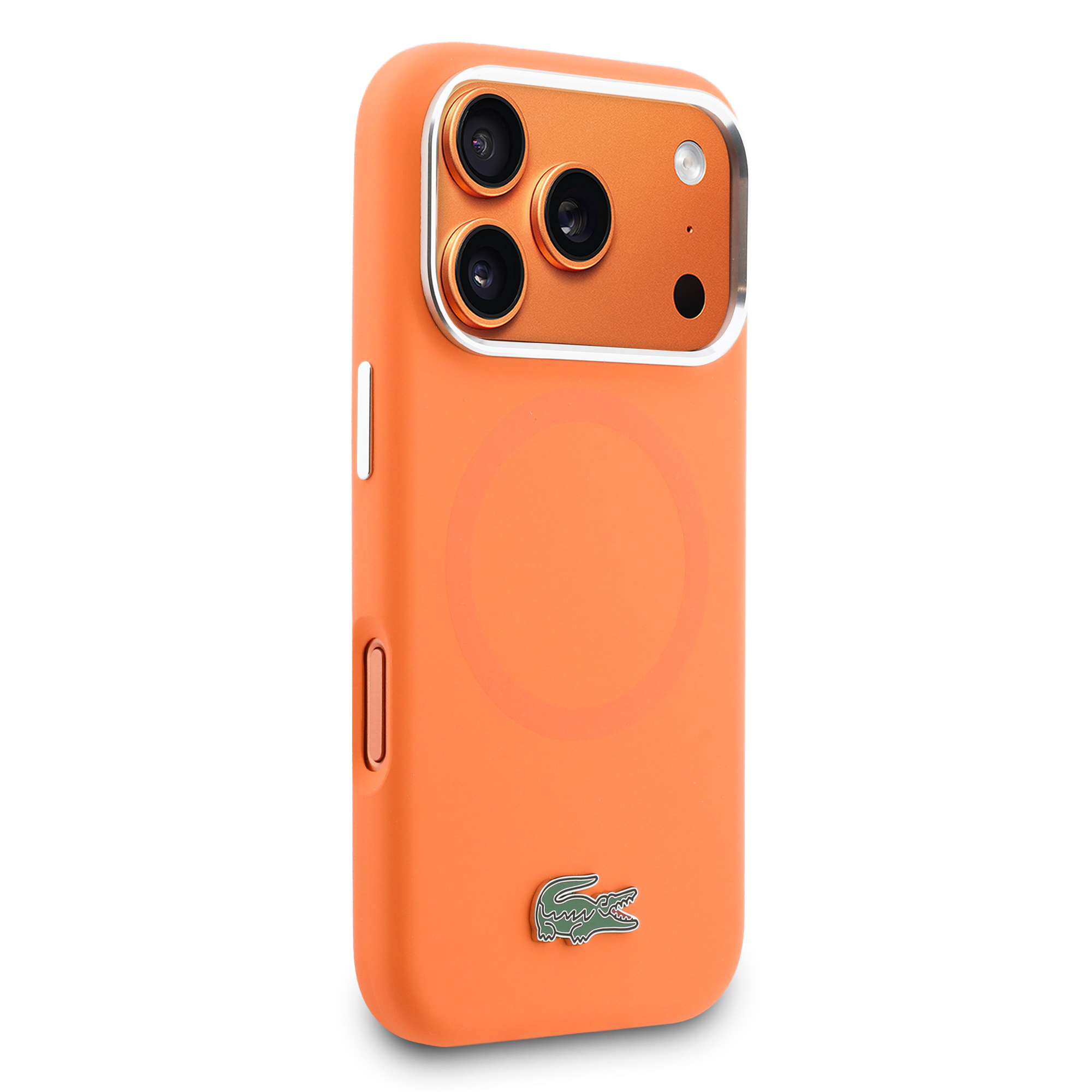 iPhone 17 Pro Max - LACOSTE Silicone Metal Logo Orange - 4