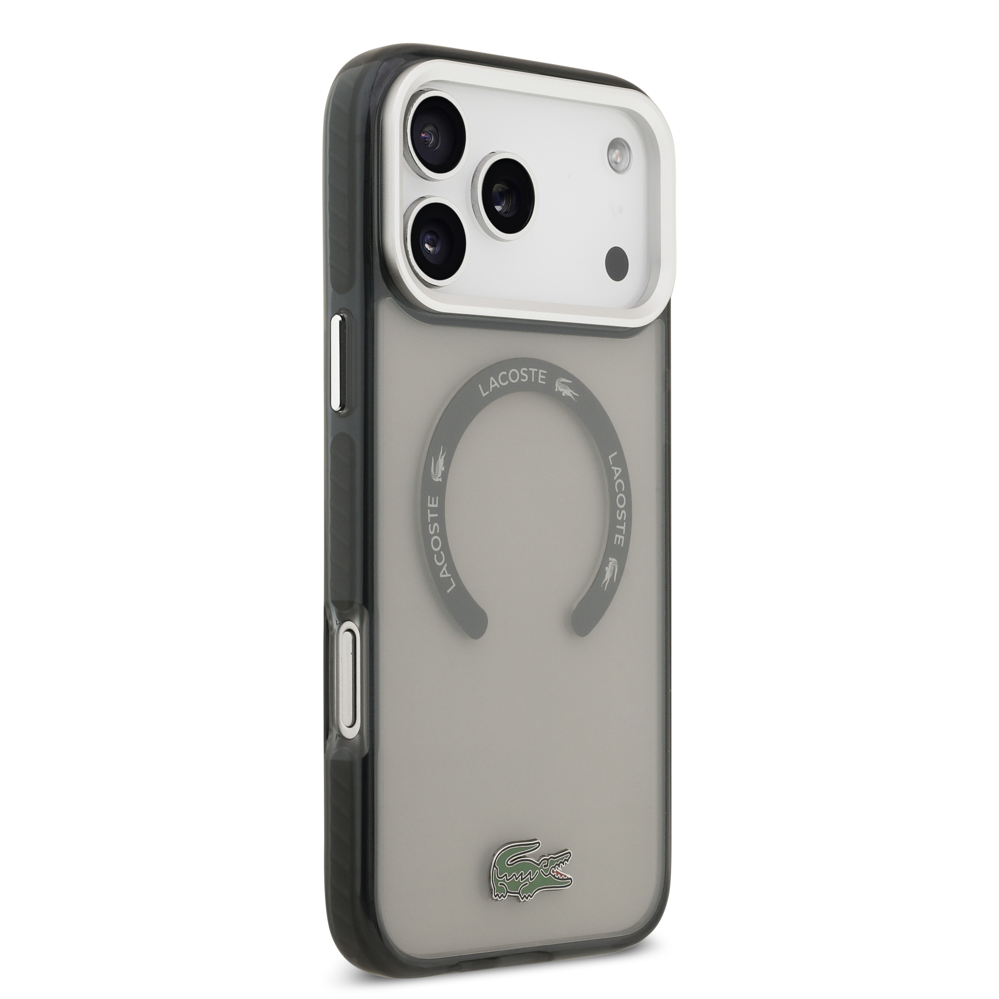 iPhone 17 Pro Max - LACOSTE Shockproof Frosted Finish Grey - 4