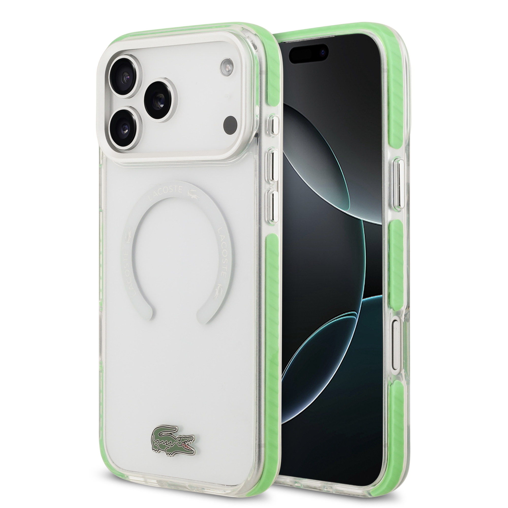 iPhone 17 Pro Max - LACOSTE Shockproof Frosted Finish Clear Green