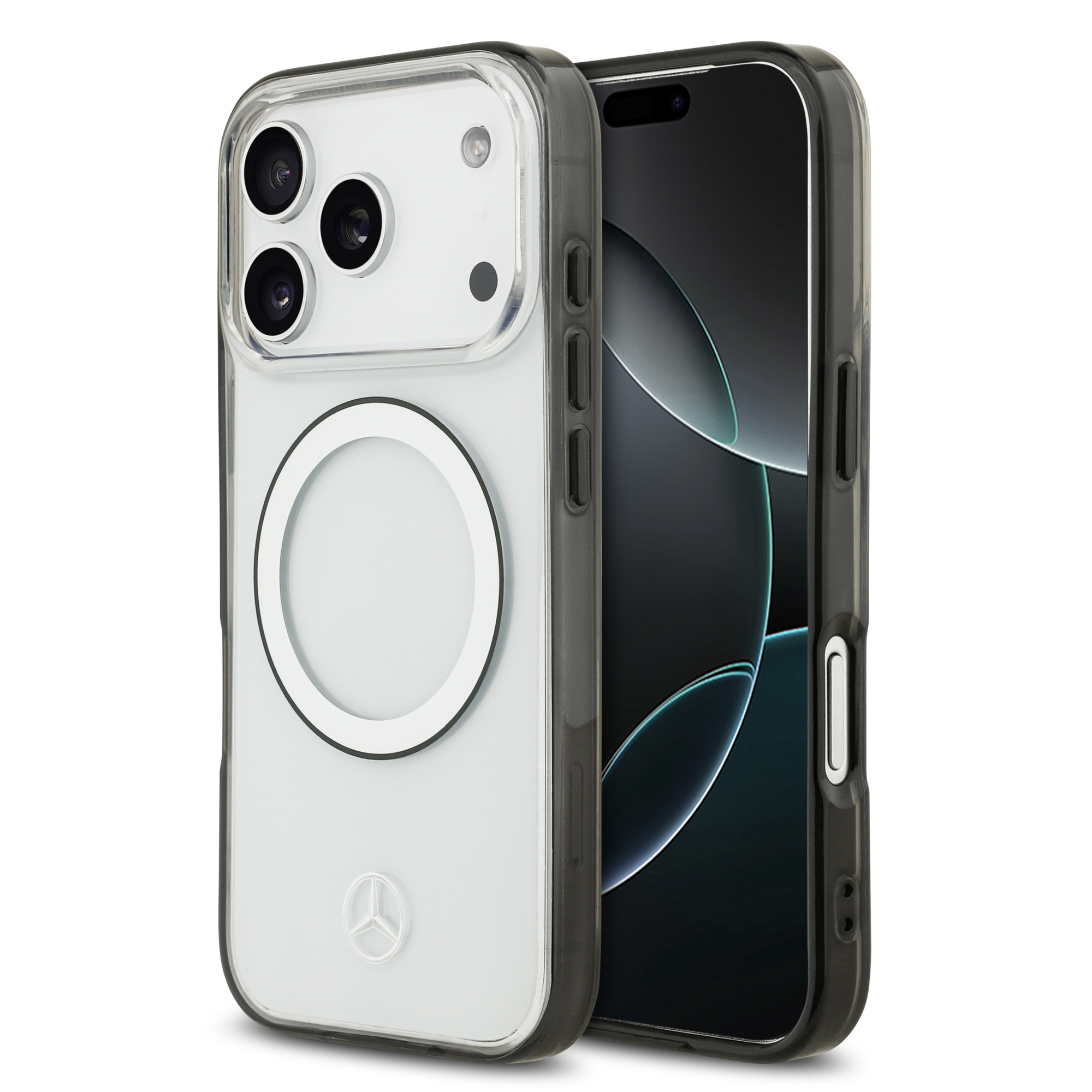 iPhone 17 Pro - MERCEDES BENZ Transparent PC/TPU Black Ring - 2