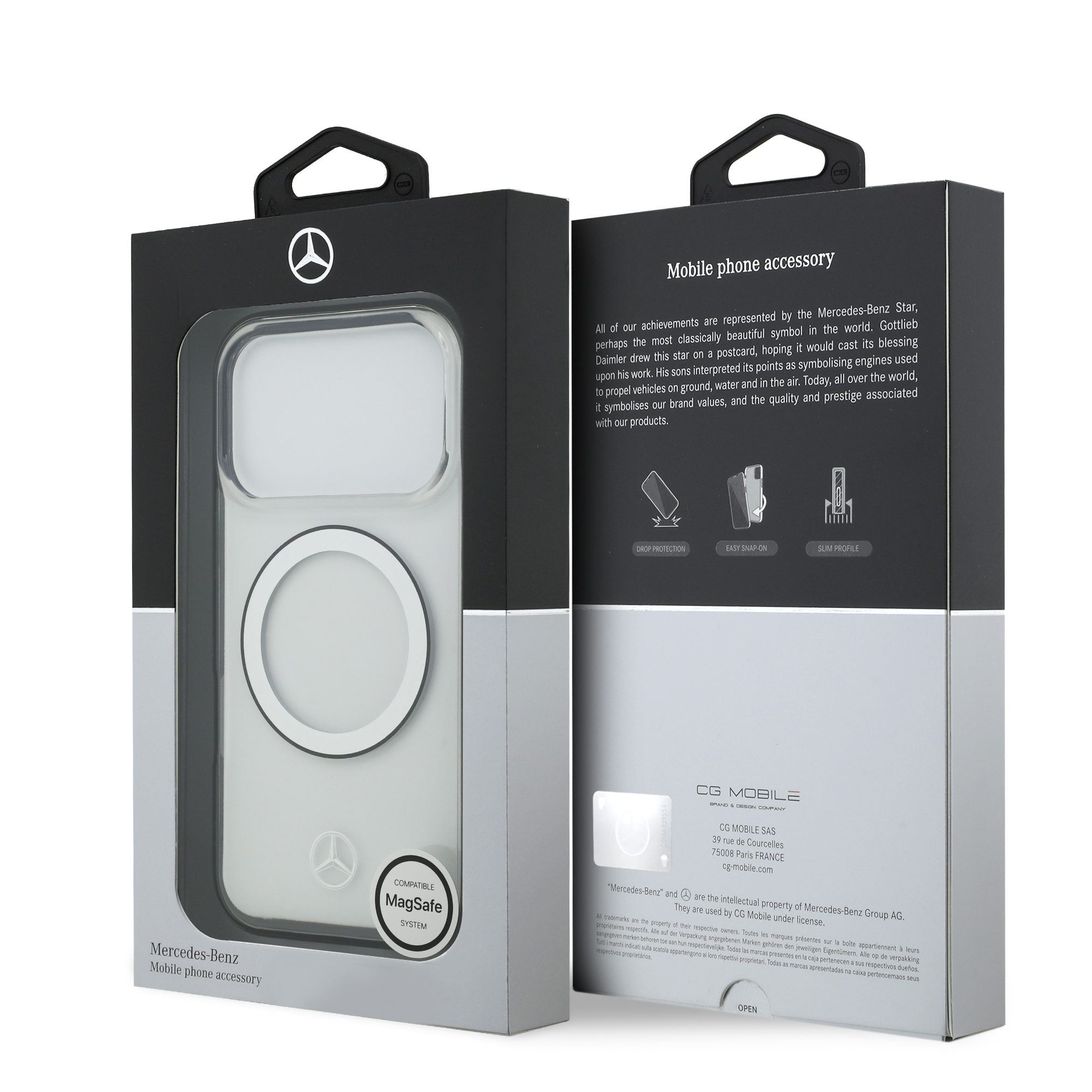 iPhone 17 Pro - MERCEDES BENZ Transparent PC/TPU Black Ring - 8