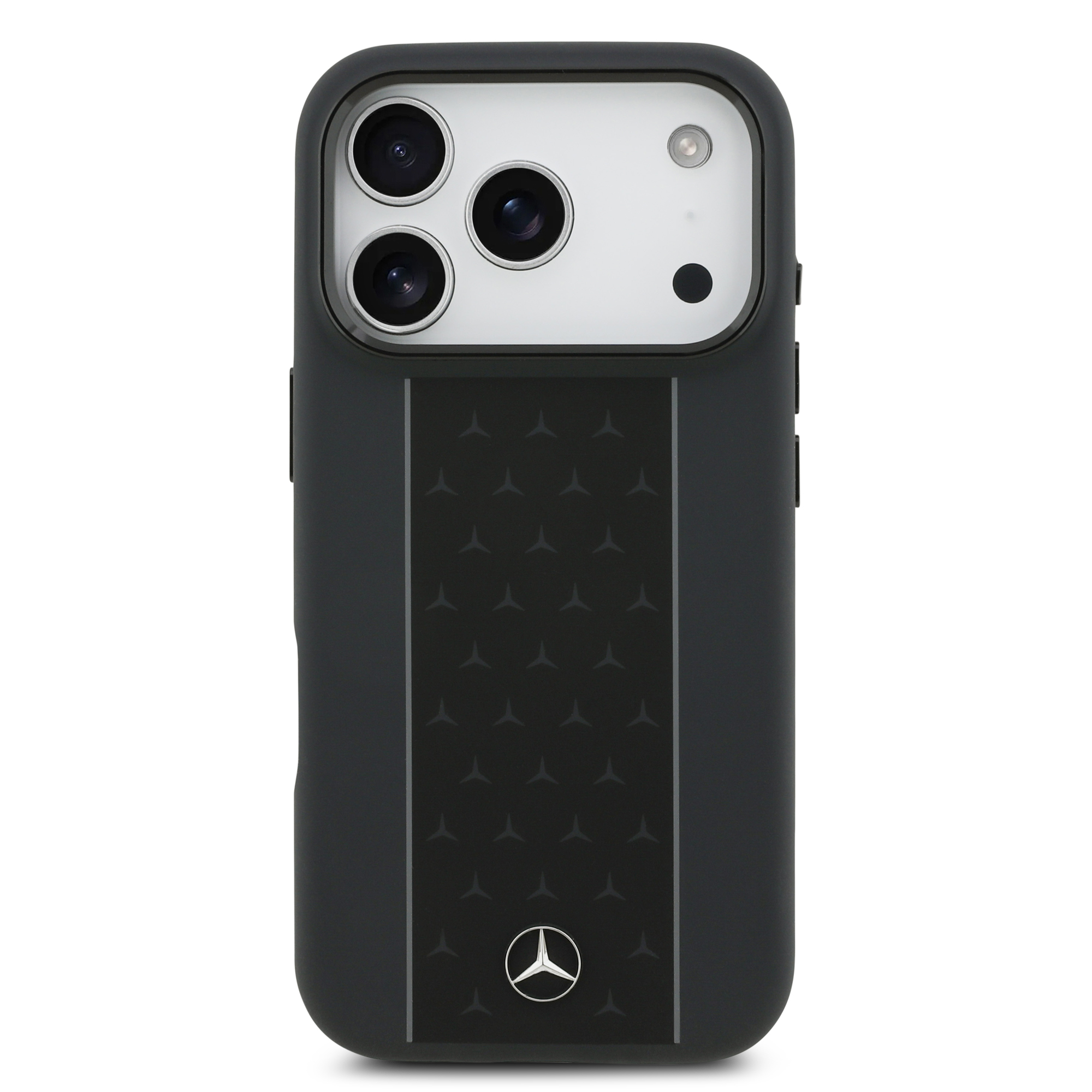 iPhone 17 Pro - MERCEDES BENZ Silicone Case Vertical Stripes Black - 3