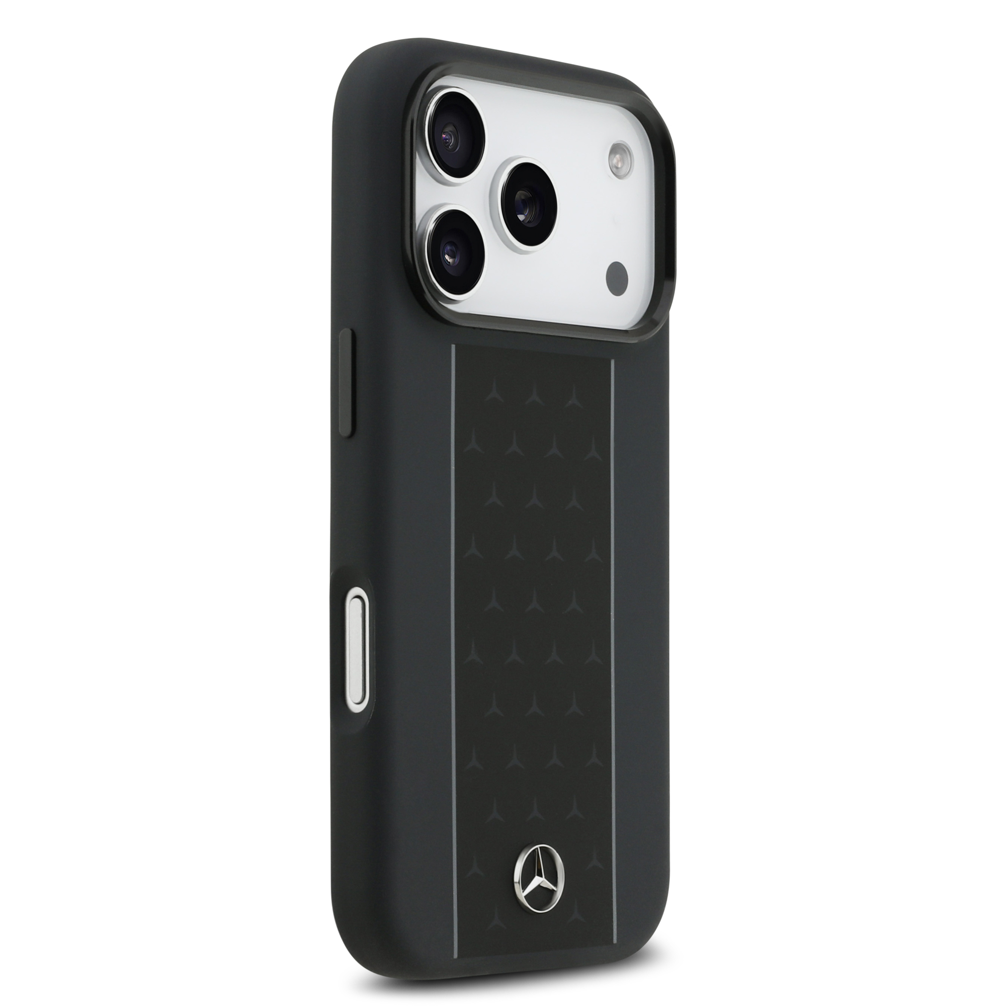 iPhone 17 Pro - MERCEDES BENZ Silicone Case Vertical Stripes Black - 4
