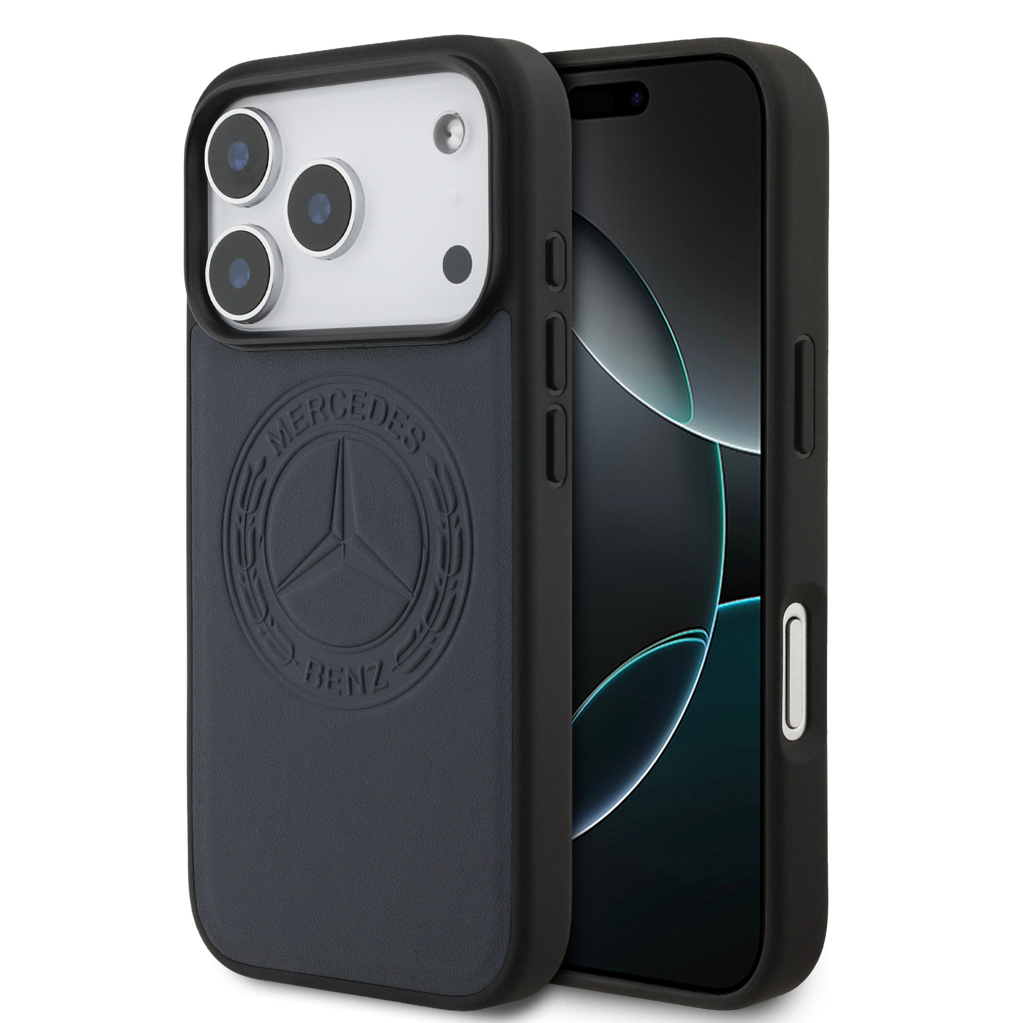 iPhone 17 Pro - MERCEDES BENZ Leather Vintage Logo Blue - 2