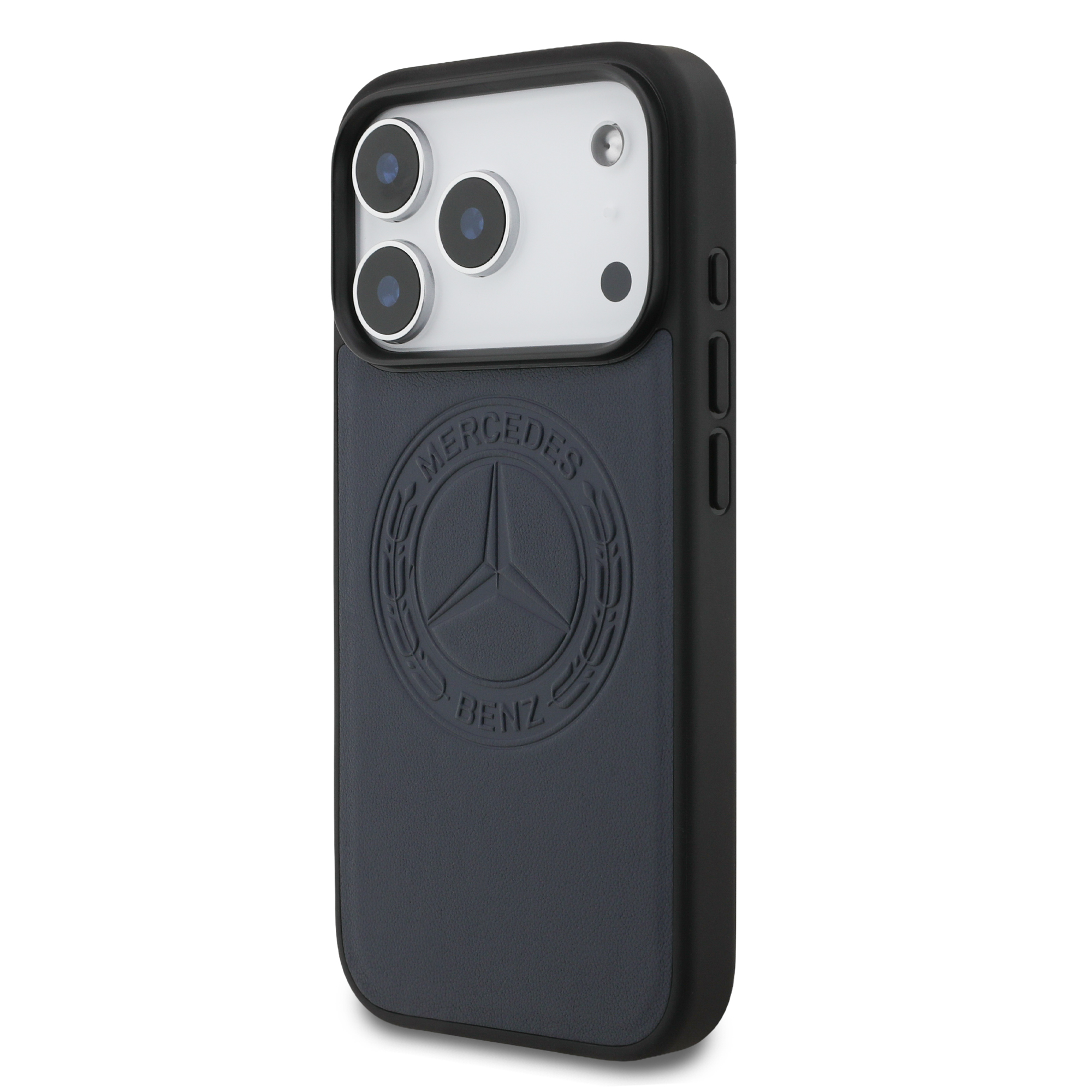 iPhone 17 Pro - MERCEDES BENZ Leather Vintage Logo Blue - 3