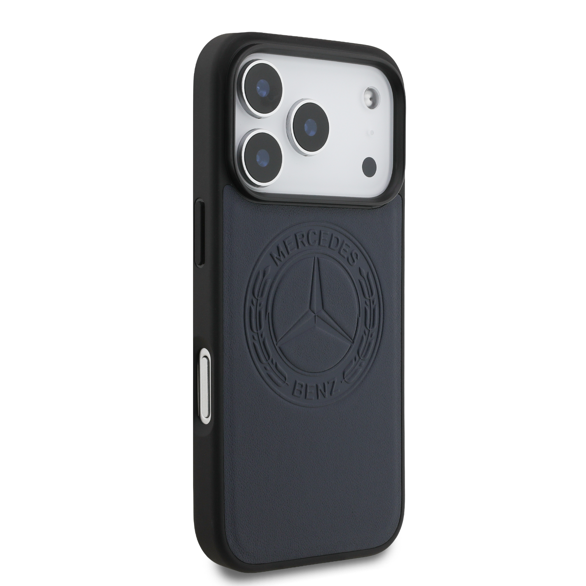 iPhone 17 Pro - MERCEDES BENZ Leather Vintage Logo Blue - 4
