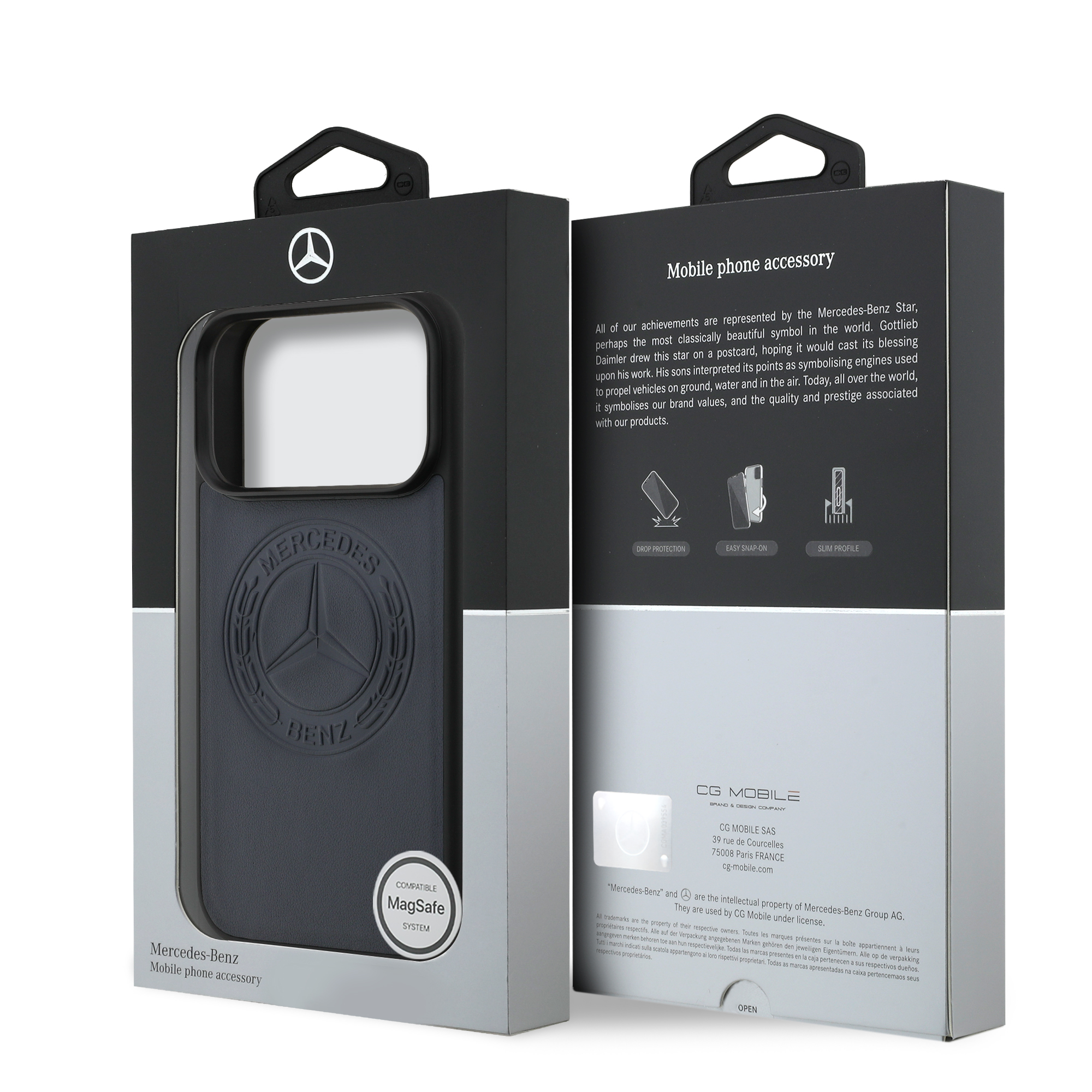 iPhone 17 Pro - MERCEDES BENZ Leather Vintage Logo Blue - 8