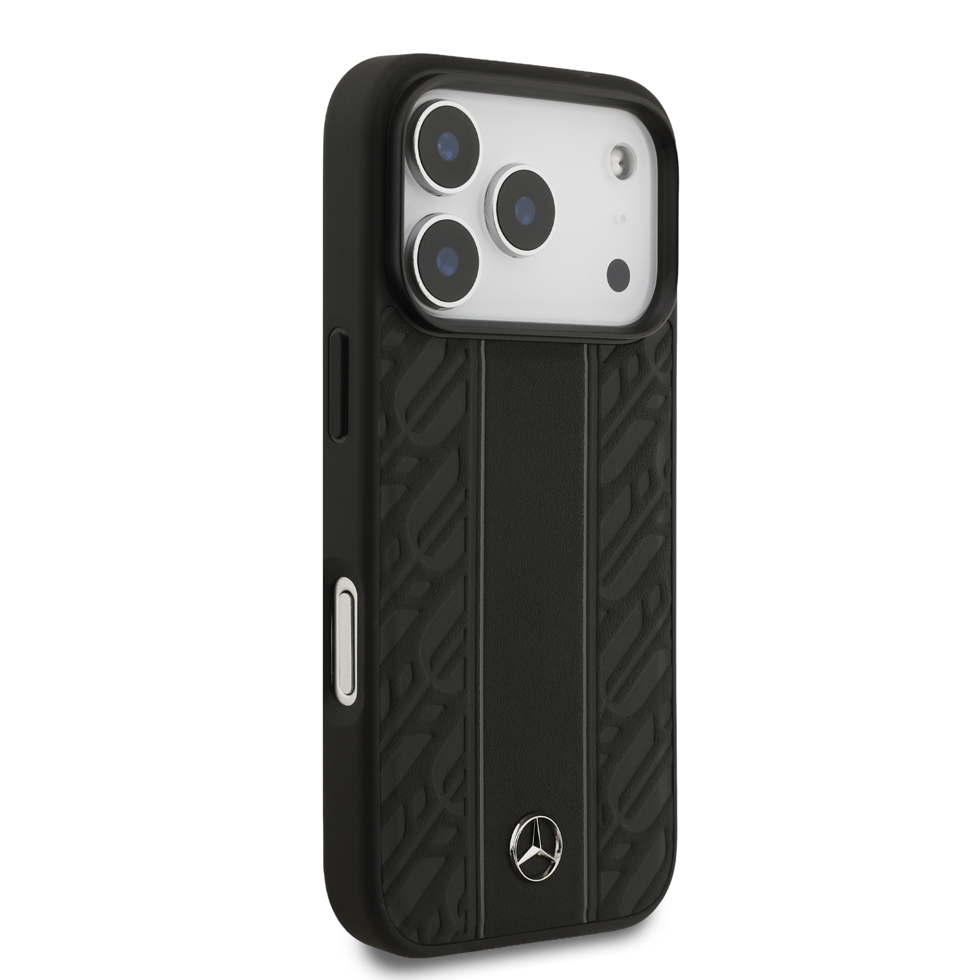 iPhone 17 Pro - MERCEDES BENZ Leather Laurel Leaves Black - 4