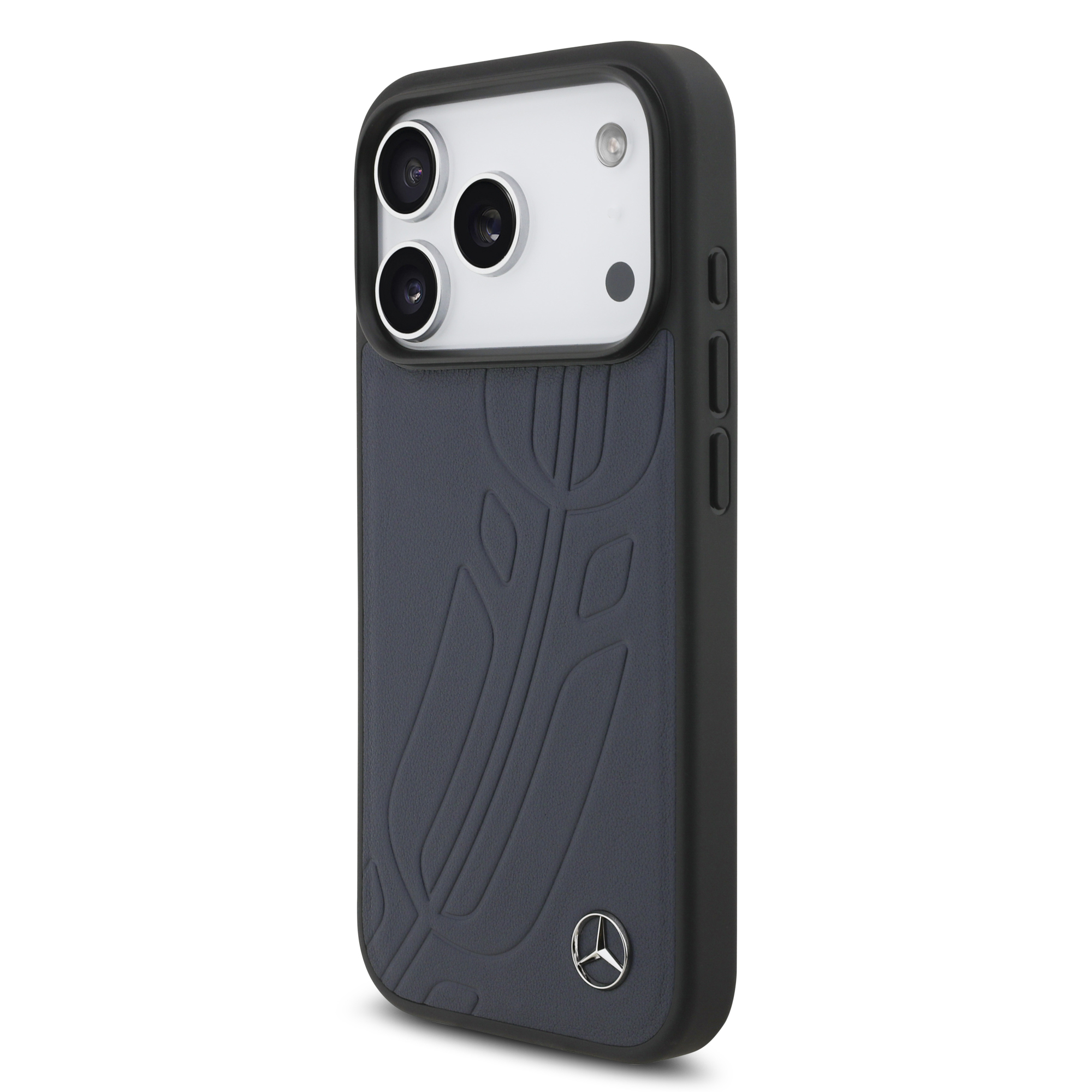 iPhone 17 Pro - MERCEDES BENZ Leather Large Laurel Leaves Blue - 3