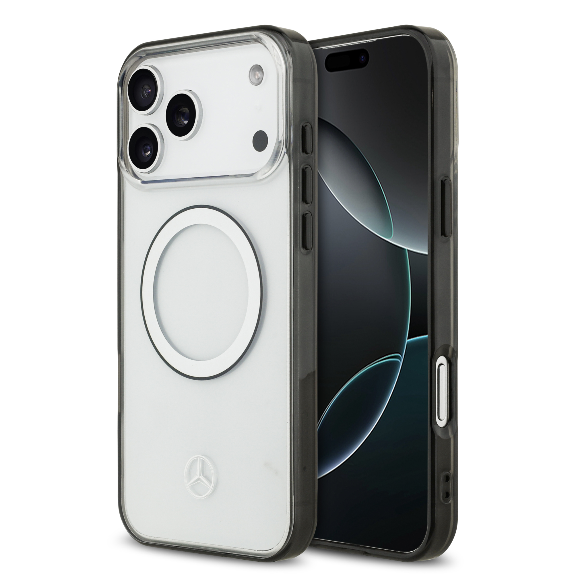 iPhone 17 Pro Max - MERCEDES BENZ Transparent PC/TPU Black Ring - 2