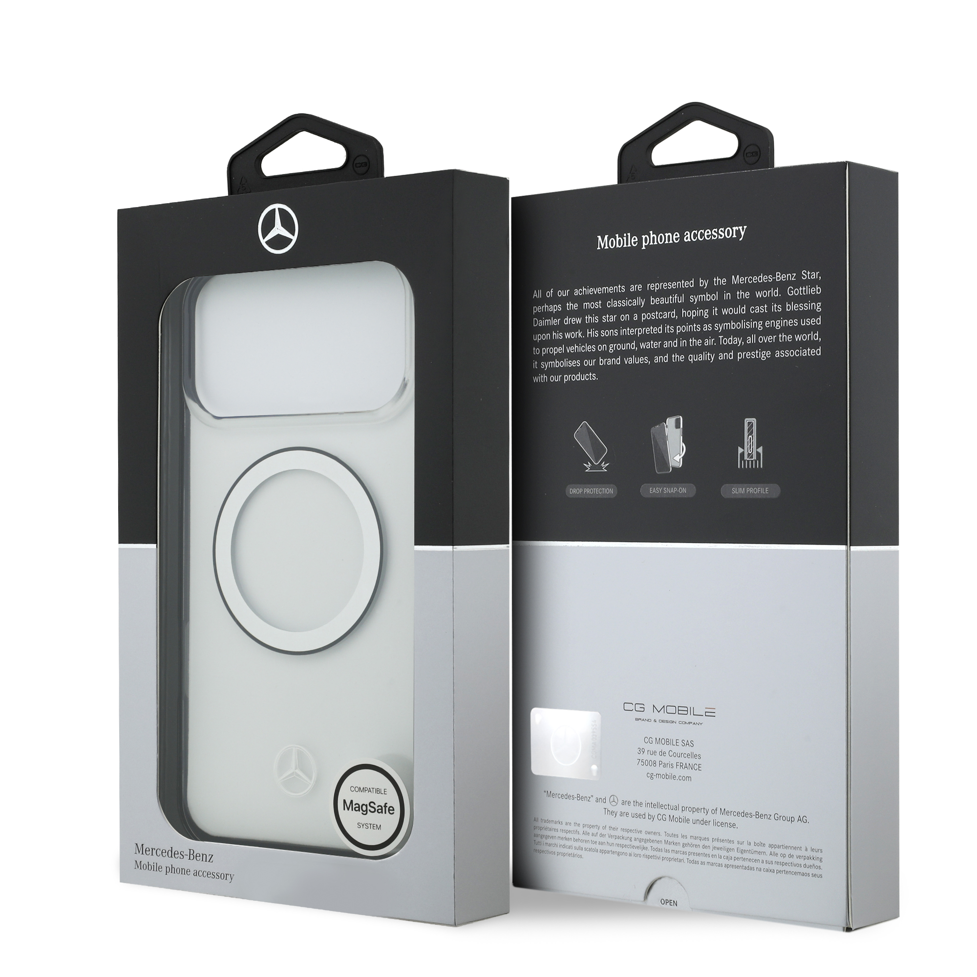 iPhone 17 Pro Max - MERCEDES BENZ Transparent PC/TPU Black Ring - 8