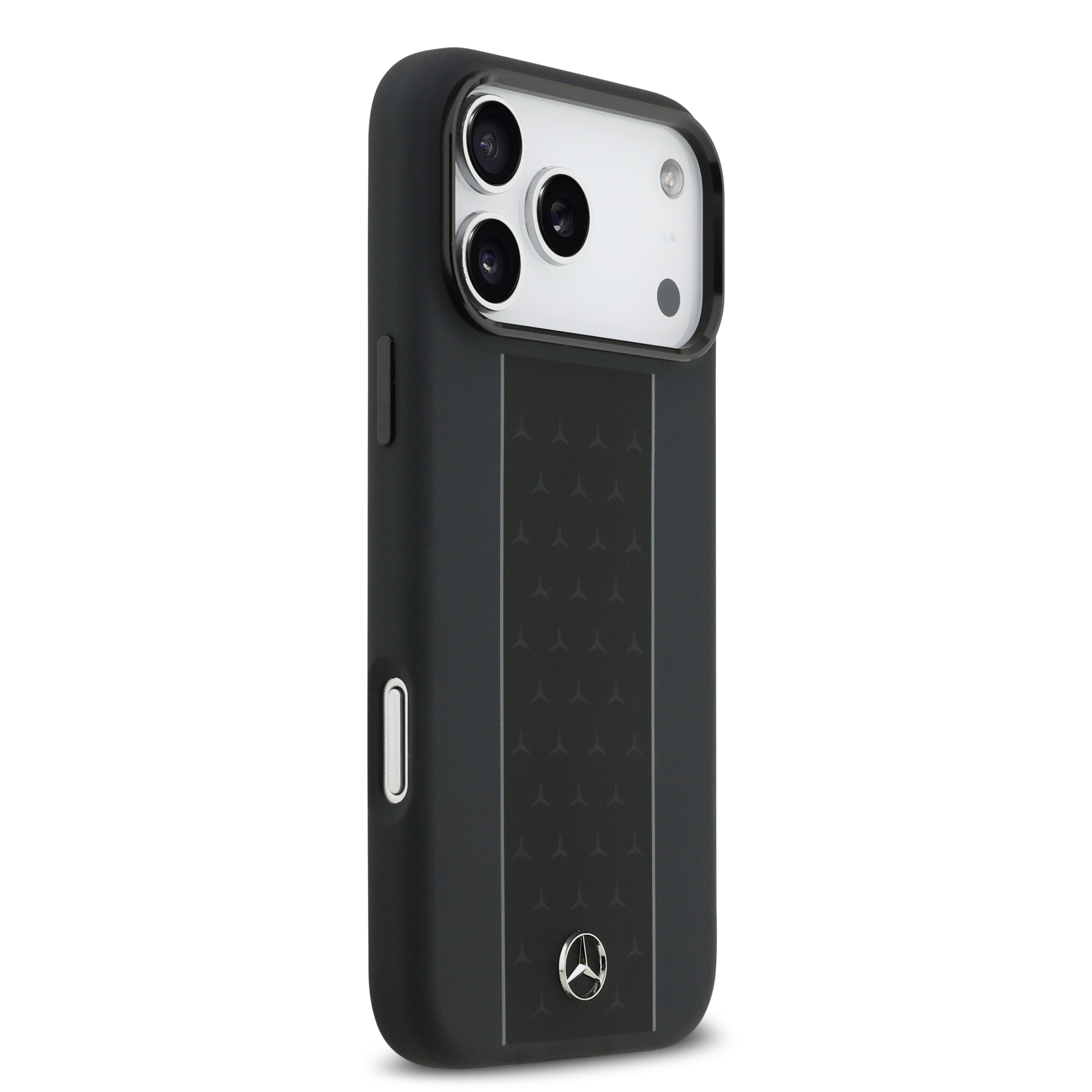 iPhone 17 Pro Max - MERCEDES BENZ Silicone Case Vertical Stripes Black - 4