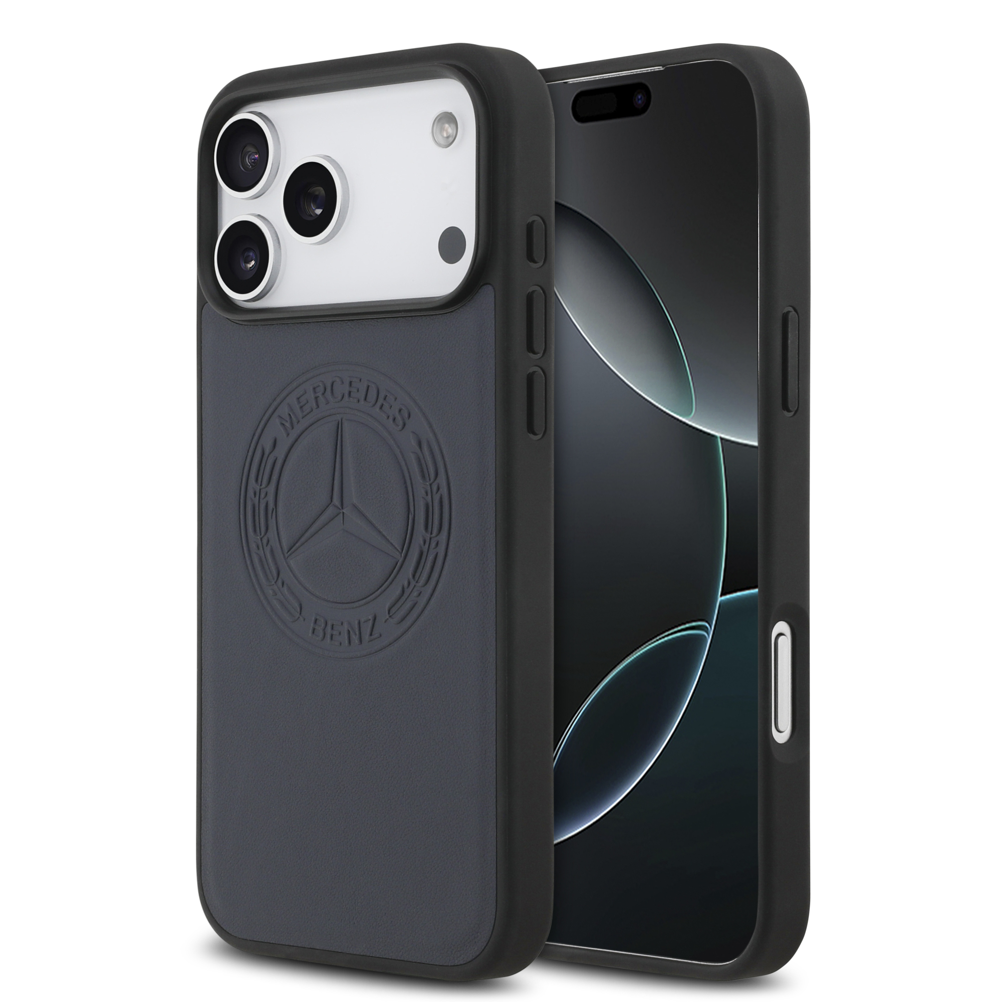 iPhone 17 Pro Max - MERCEDES BENZ Leather Vintage Logo Blue - 2