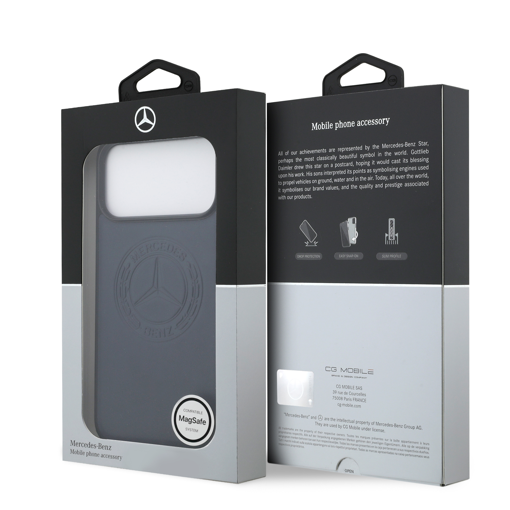 iPhone 17 Pro Max - MERCEDES BENZ Leather Vintage Logo Blue - 8