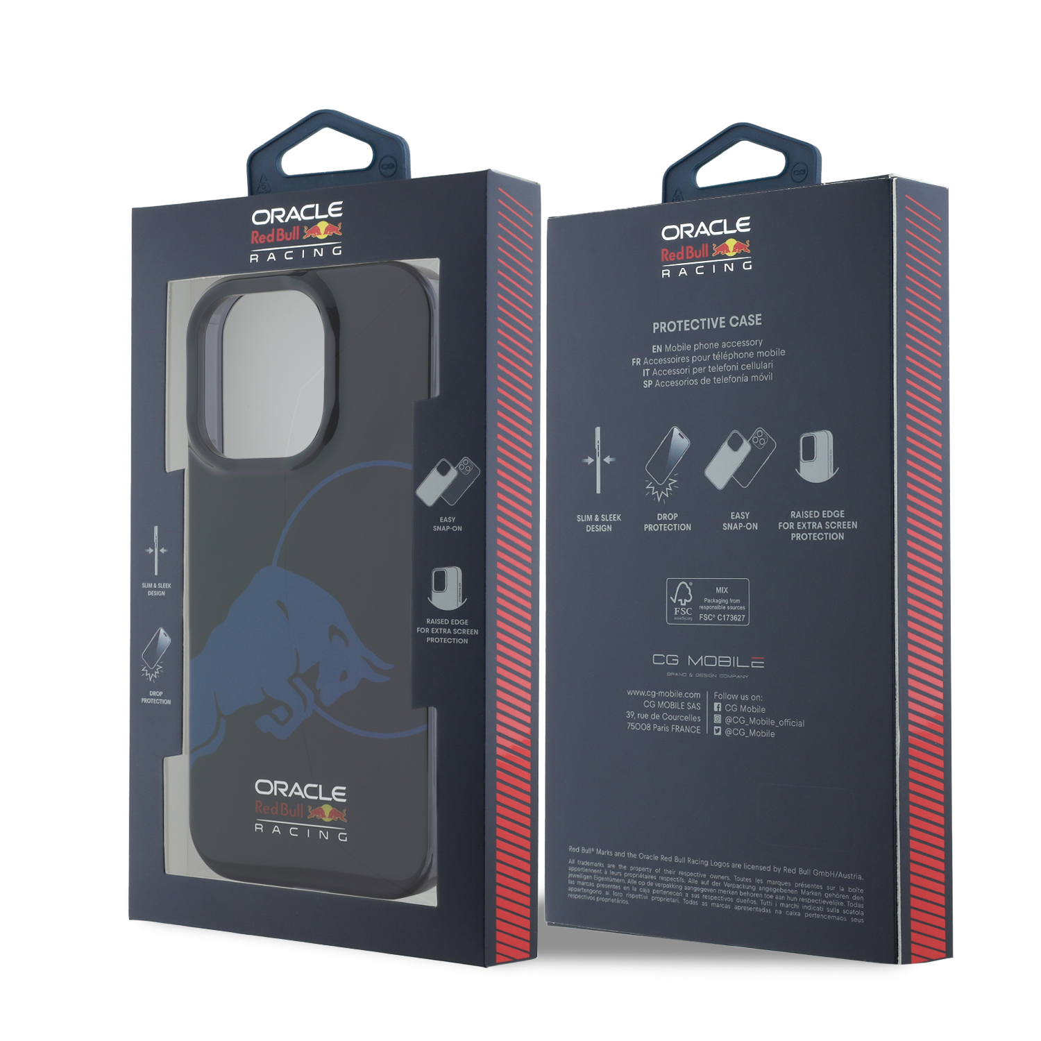 iPhone 16 Pro - REDBULL RACING IML Transparent Single Bull Navy - 8
