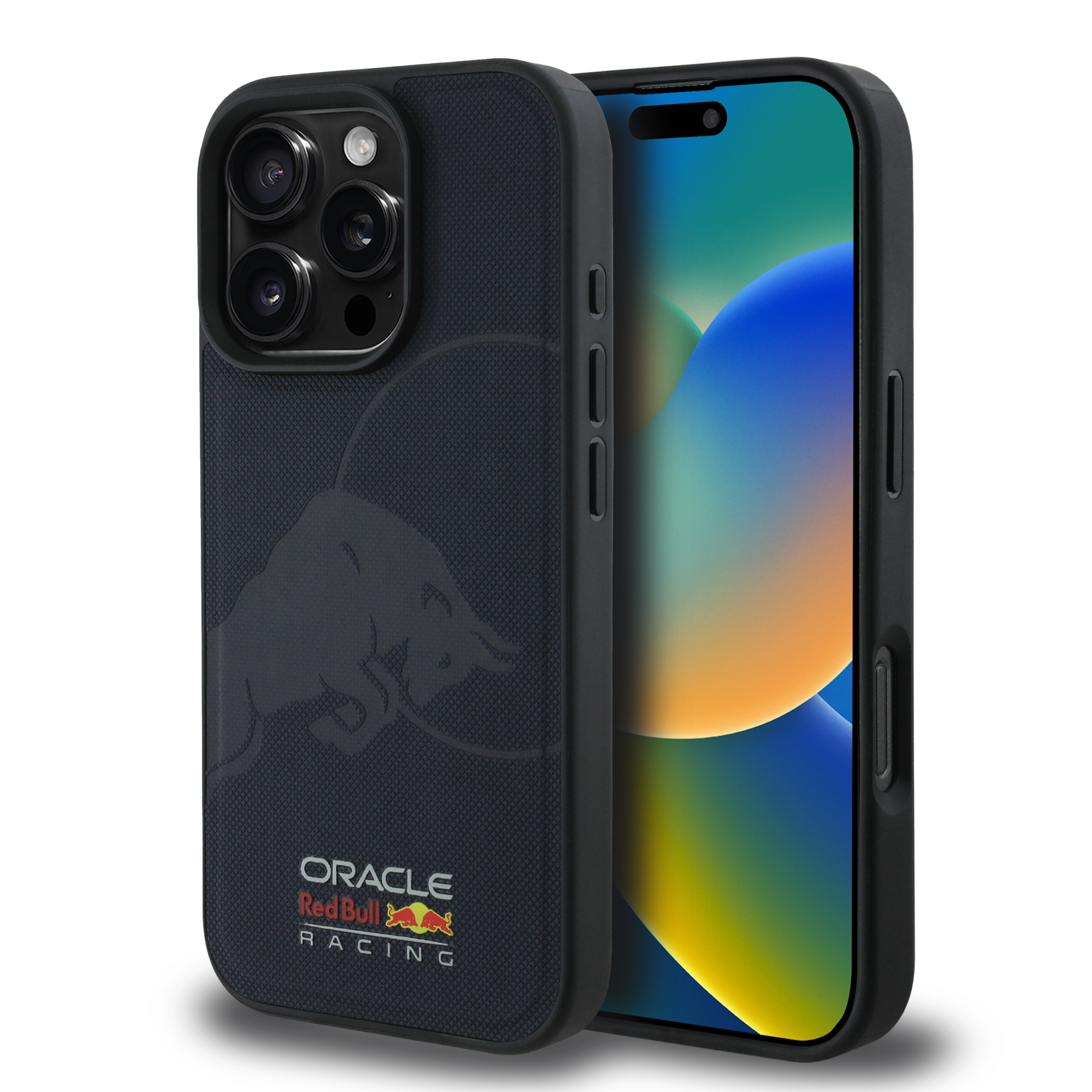 iPhone 16 Pro - REDBULL RACING Meshed Leather Debossed Bull Navy - 2