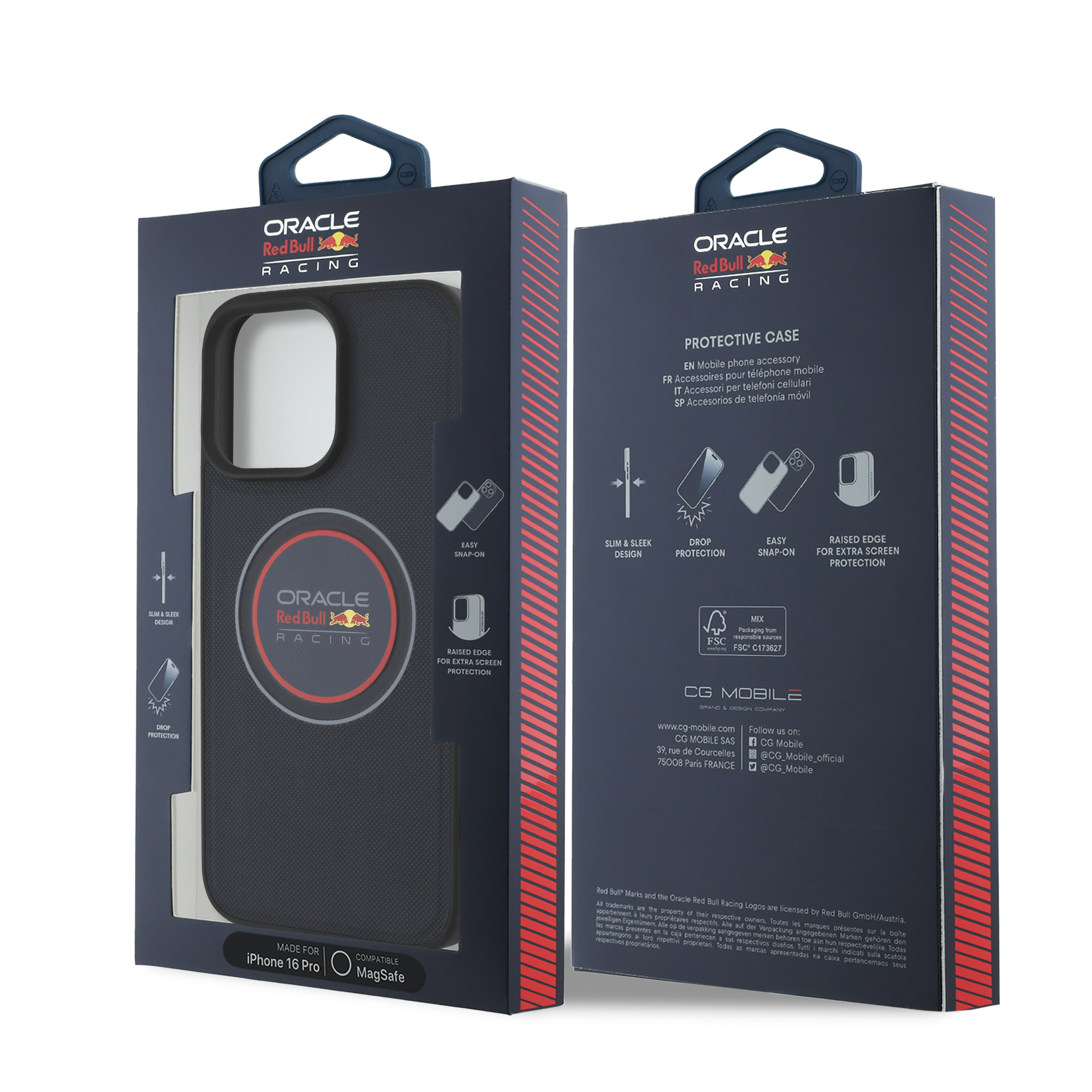 iPhone 16 Pro - REDBULL RACING Meshed Leather Red Ring Navy - 8