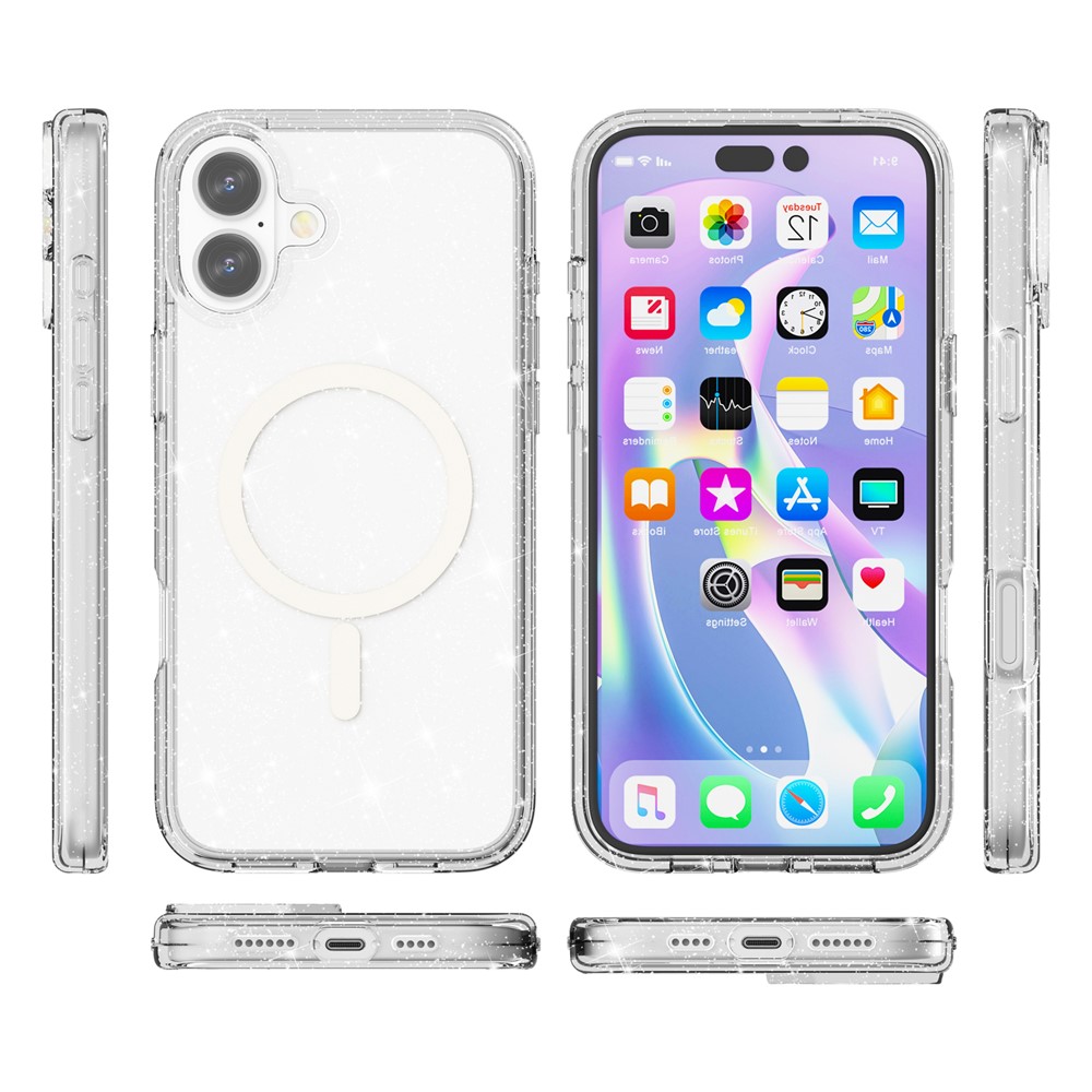 iPhone 17 - Glitter Powder With MagSafe Transparent - 7