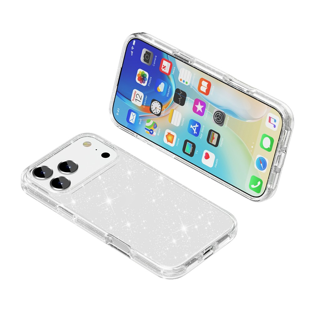 iPhone 17 Pro - TPU Glitter Powder Transparent - 4