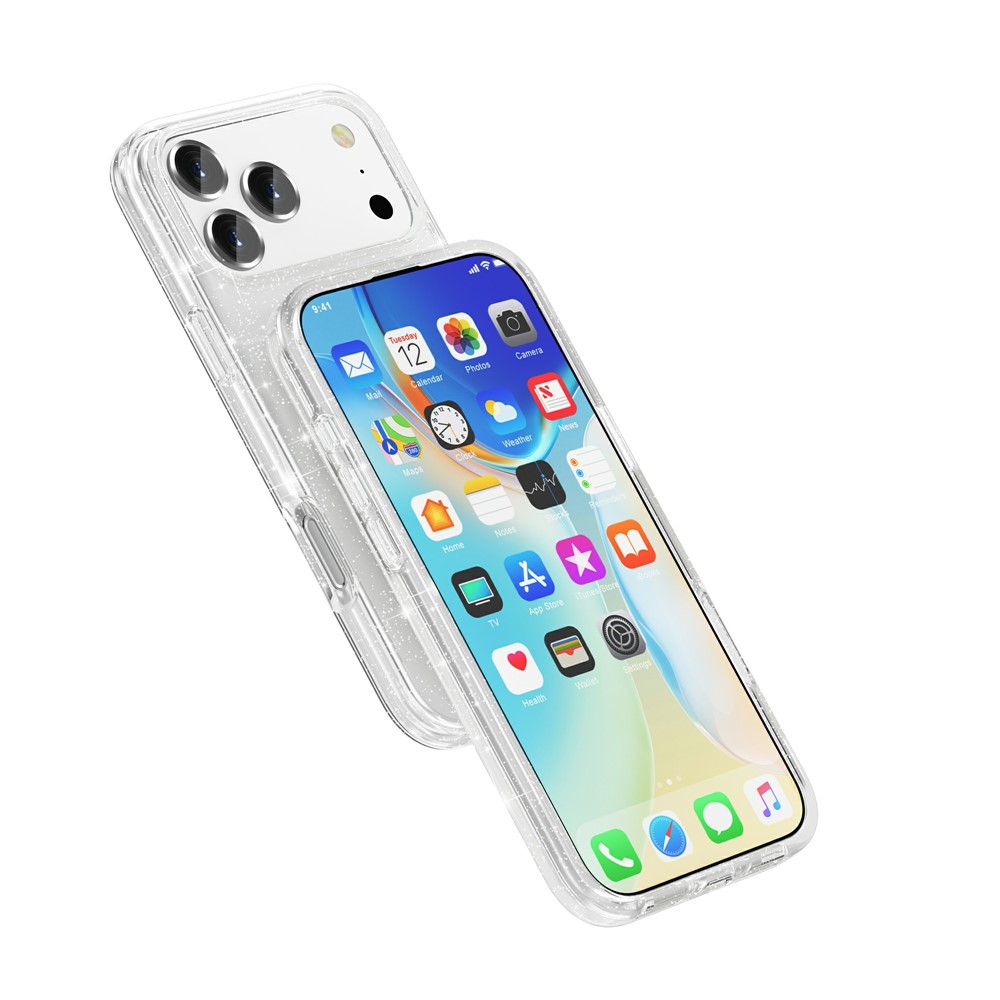 iPhone 17 Pro - TPU Glitter Powder Transparent - 6