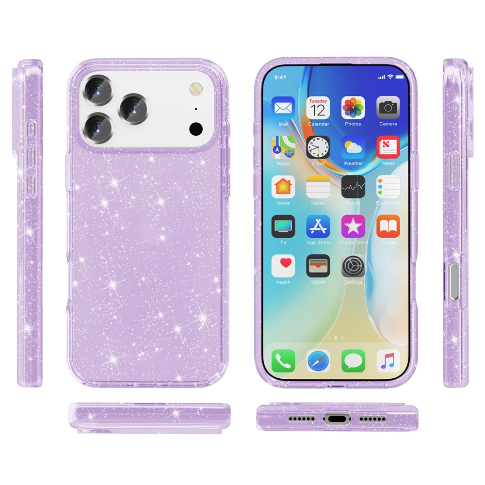 iPhone 17 Pro - TPU Glitter Powder Purple - 7