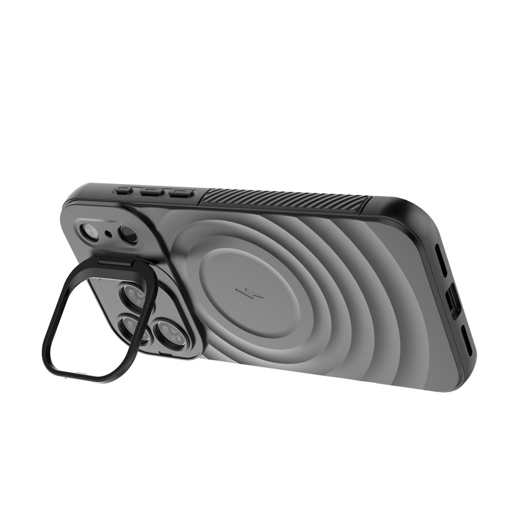 iPhone 17 Pro - Kickstand Ripple Texture Black - 3