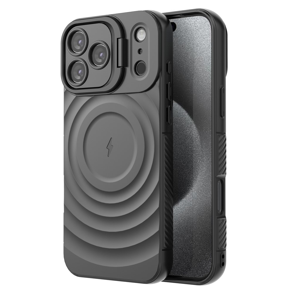 iPhone 17 Pro - Kickstand Ripple Texture Black - 9
