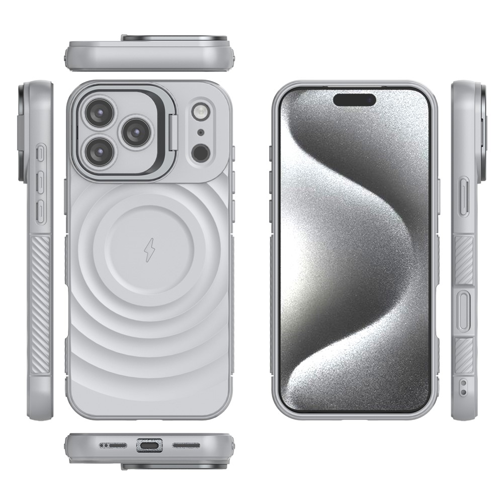iPhone 17 Pro - Kickstand Ripple Texture Grey - 3