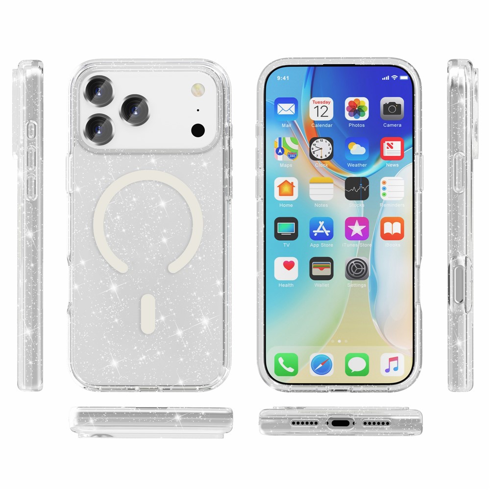 iPhone 17 Pro Max - Glitter Powder With MagSafe Transparent - 9