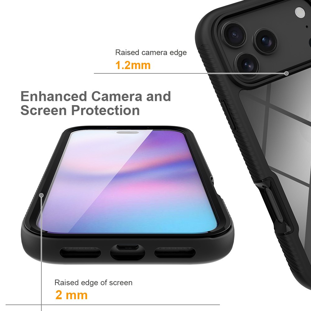 iPhone 17 Pro Max - TPU 360 With PET Screen Black - 3