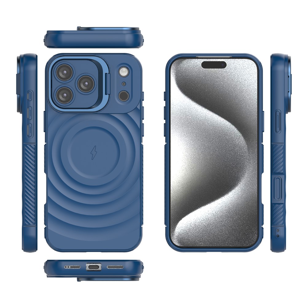 iPhone 17 Pro Max - Kickstand Ripple Texture Blue - 3
