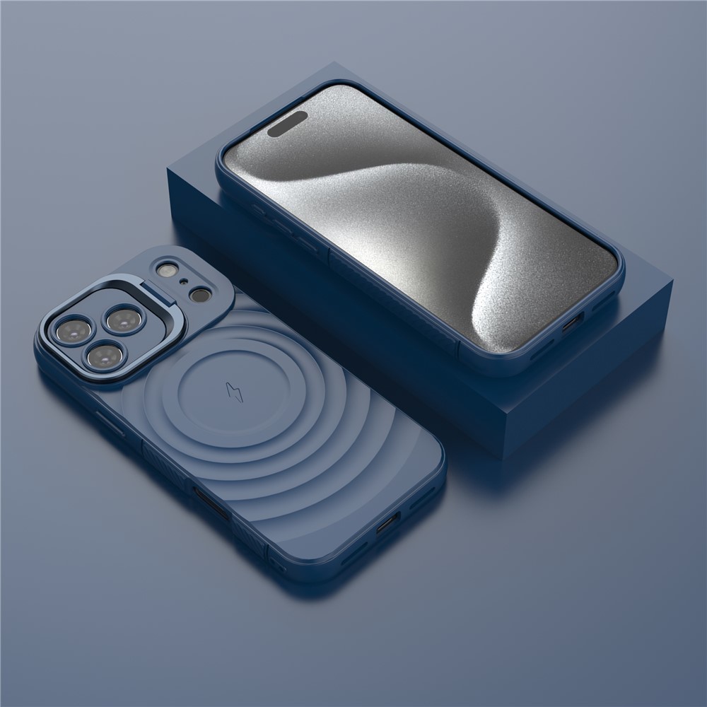 iPhone 17 Pro Max - Kickstand Ripple Texture Blue - 4
