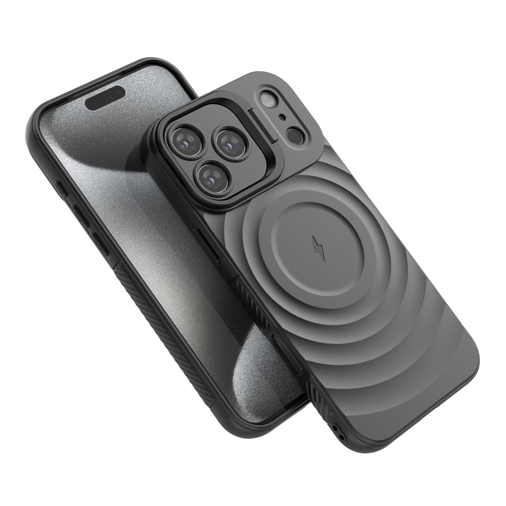 iPhone 17 Pro Max - Kickstand Ripple Texture Black - 10