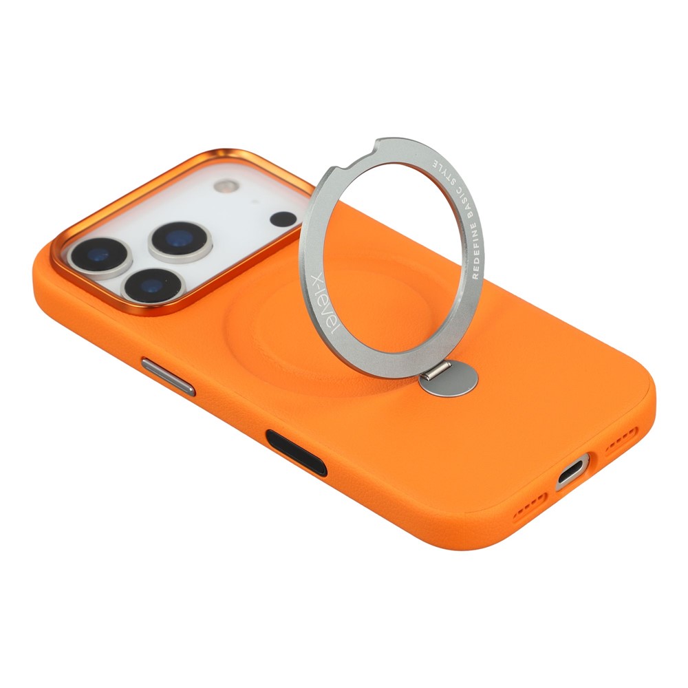 iPhone 17 Pro - X-LEVEL Kickstand Magnetic Case Orange - 5