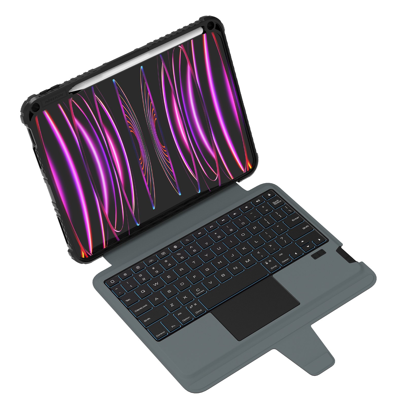 iPad 11 (A16) 2025 - NILLKIN Bumper Combo Keyboard Case Magnetic Black - 3