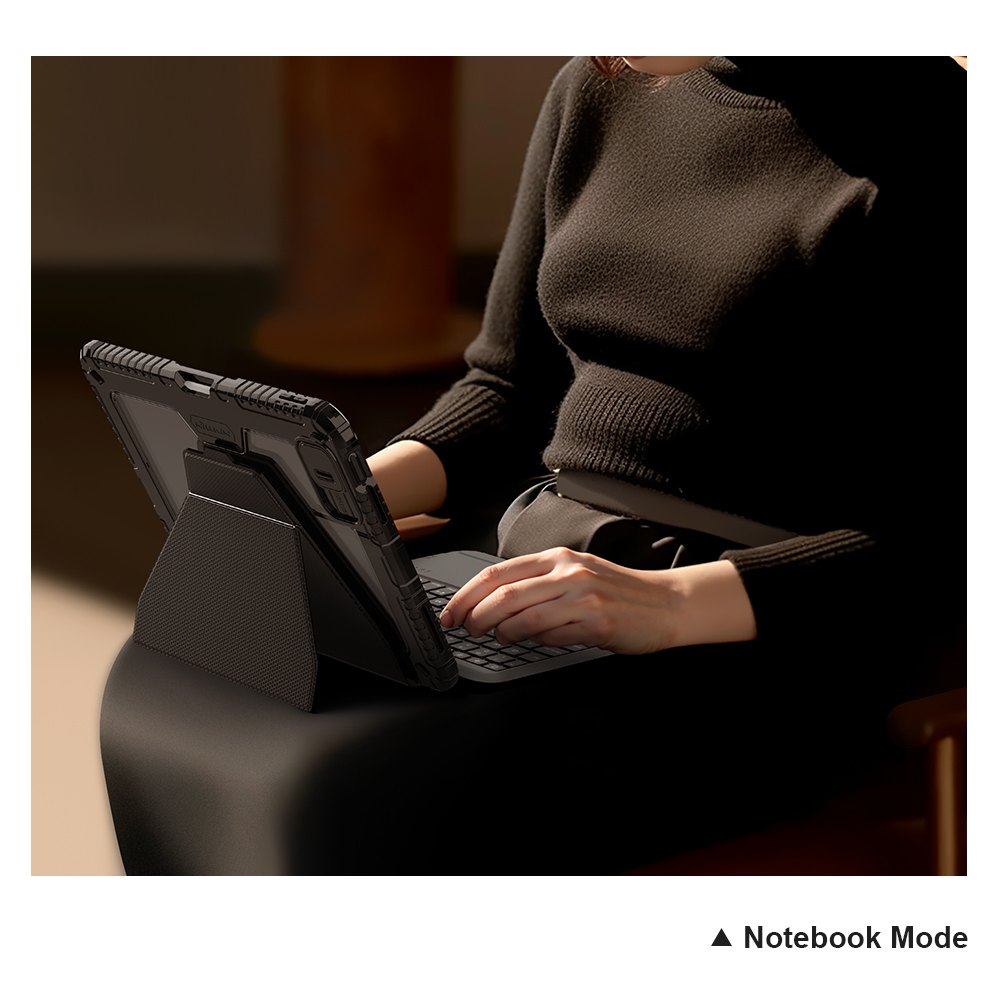 iPad 11 (A16) 2025 - NILLKIN Bumper Combo Keyboard Case Magnetic Black - 4