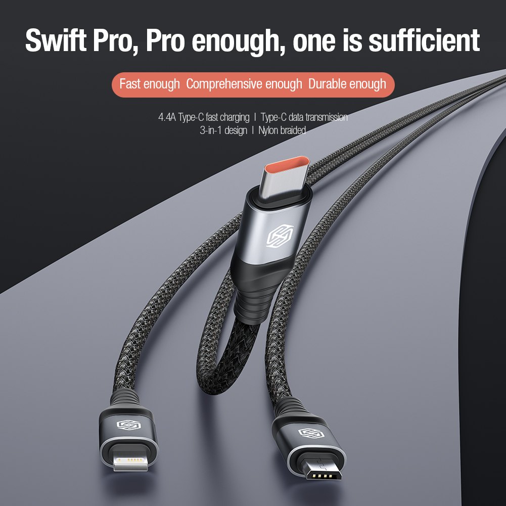 Cable 3 in 1 - NILLKIN Swift Pro Black - 4