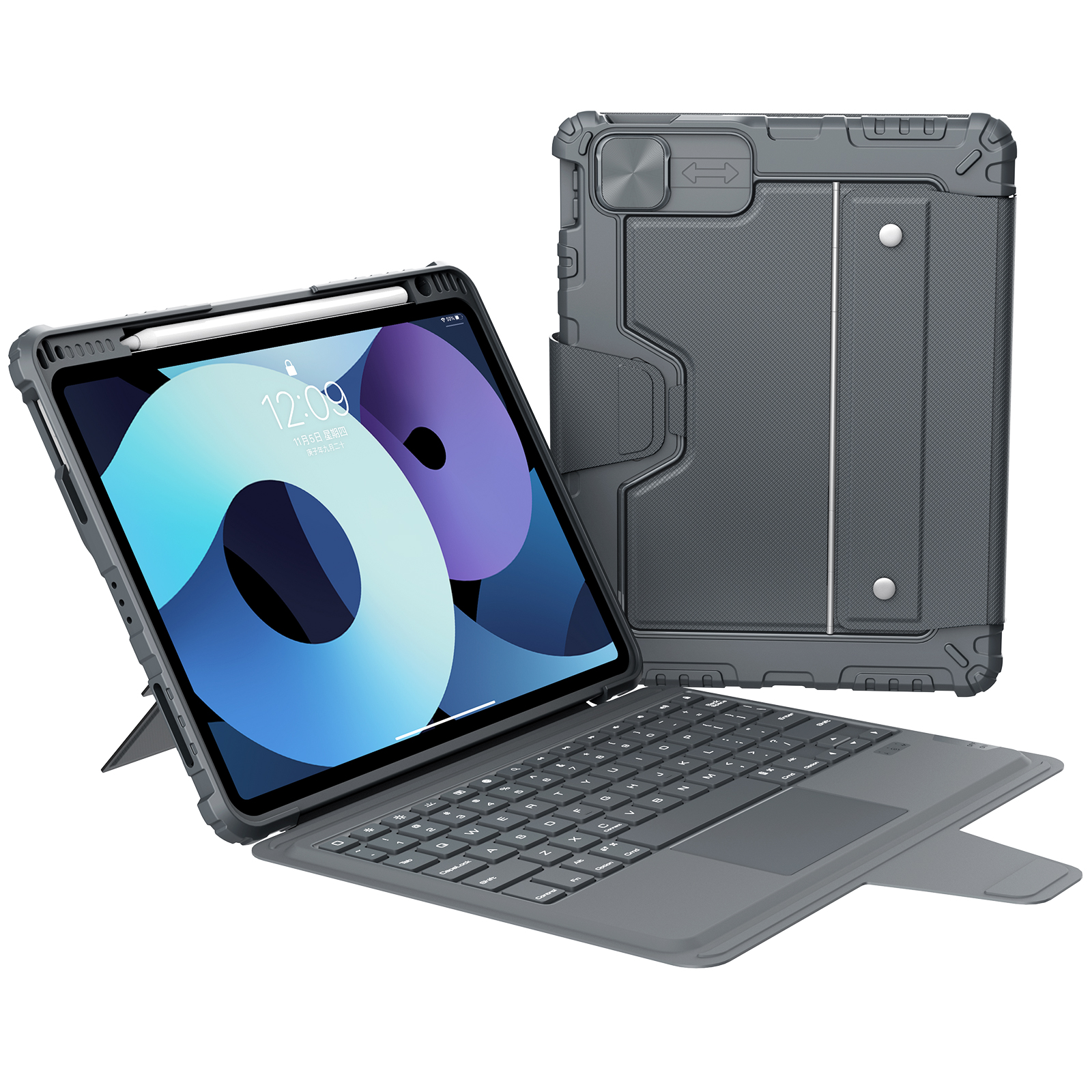 iPad Air 11 2024 - NILLKIN Bumper Combo Keyboard Case Backlit Black