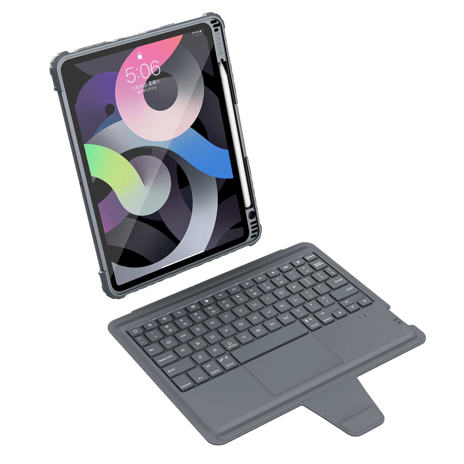 iPad Air 11 2024 - NILLKIN Bumper Combo Keyboard Case Backlit Black - 4