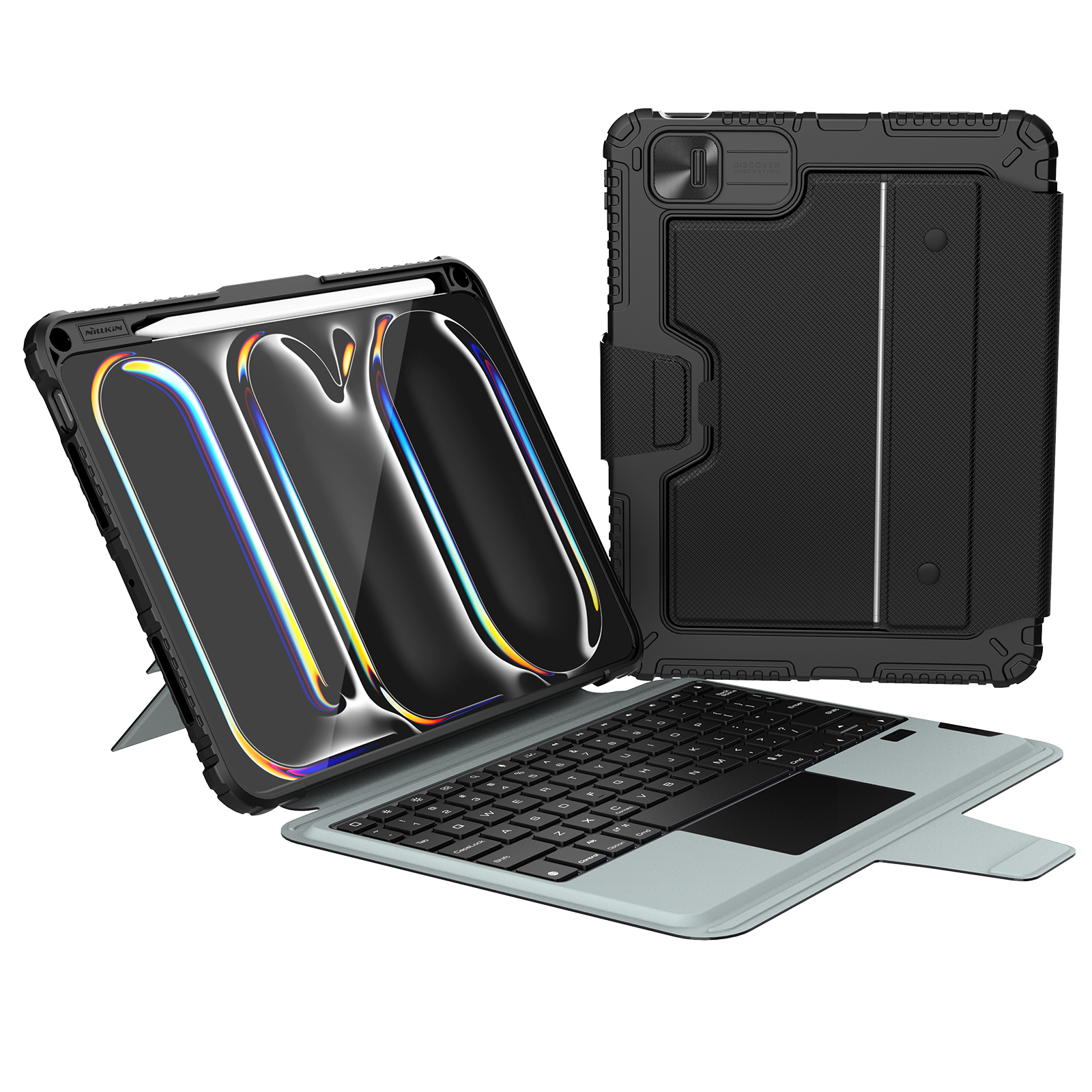 iPad Pro 11 2025 - NILLKIN Bumper Combo Keyboard Case Backlit Black - 2