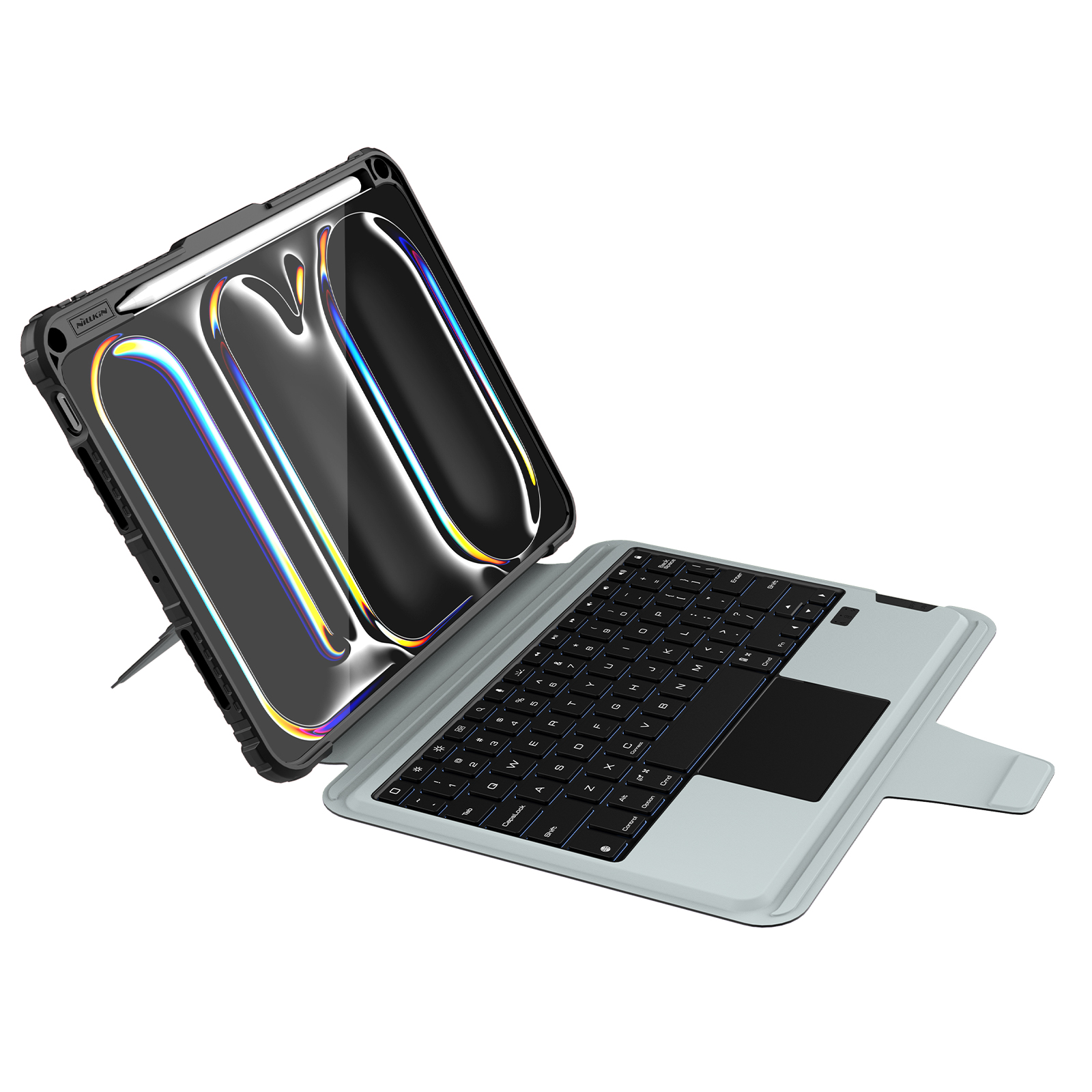iPad Pro 11 2025 - NILLKIN Bumper Combo Keyboard Case Backlit Black - 3