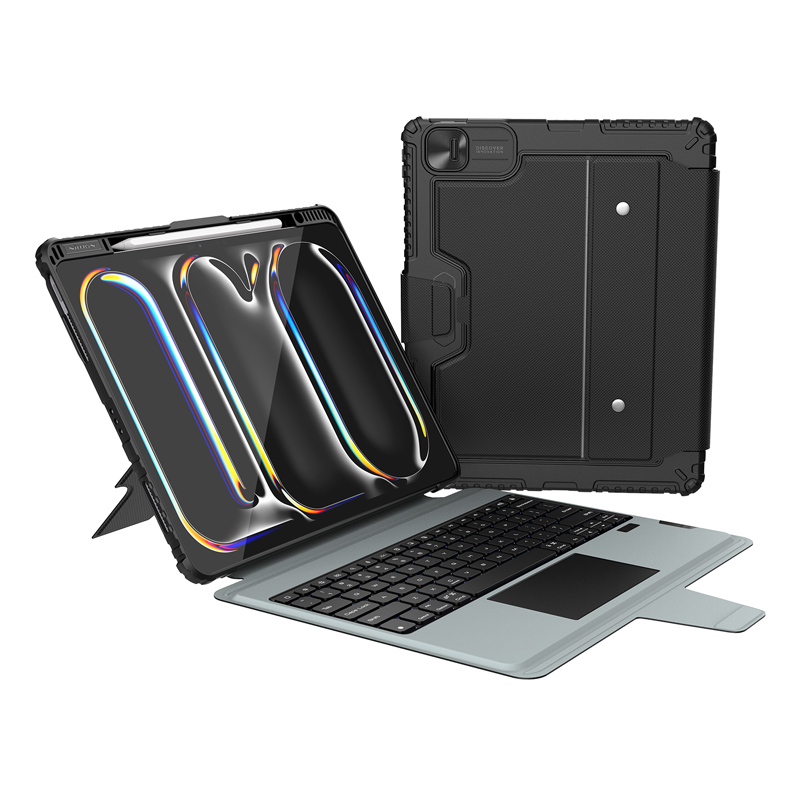 iPad Pro 13 2024 - NILLKIN Bumper Combo Keyboard Case Backlit Black - 3