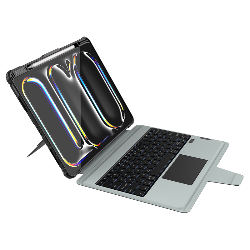 iPad Pro 13 2024 - NILLKIN Bumper Combo Keyboard Case Backlit Black - 4